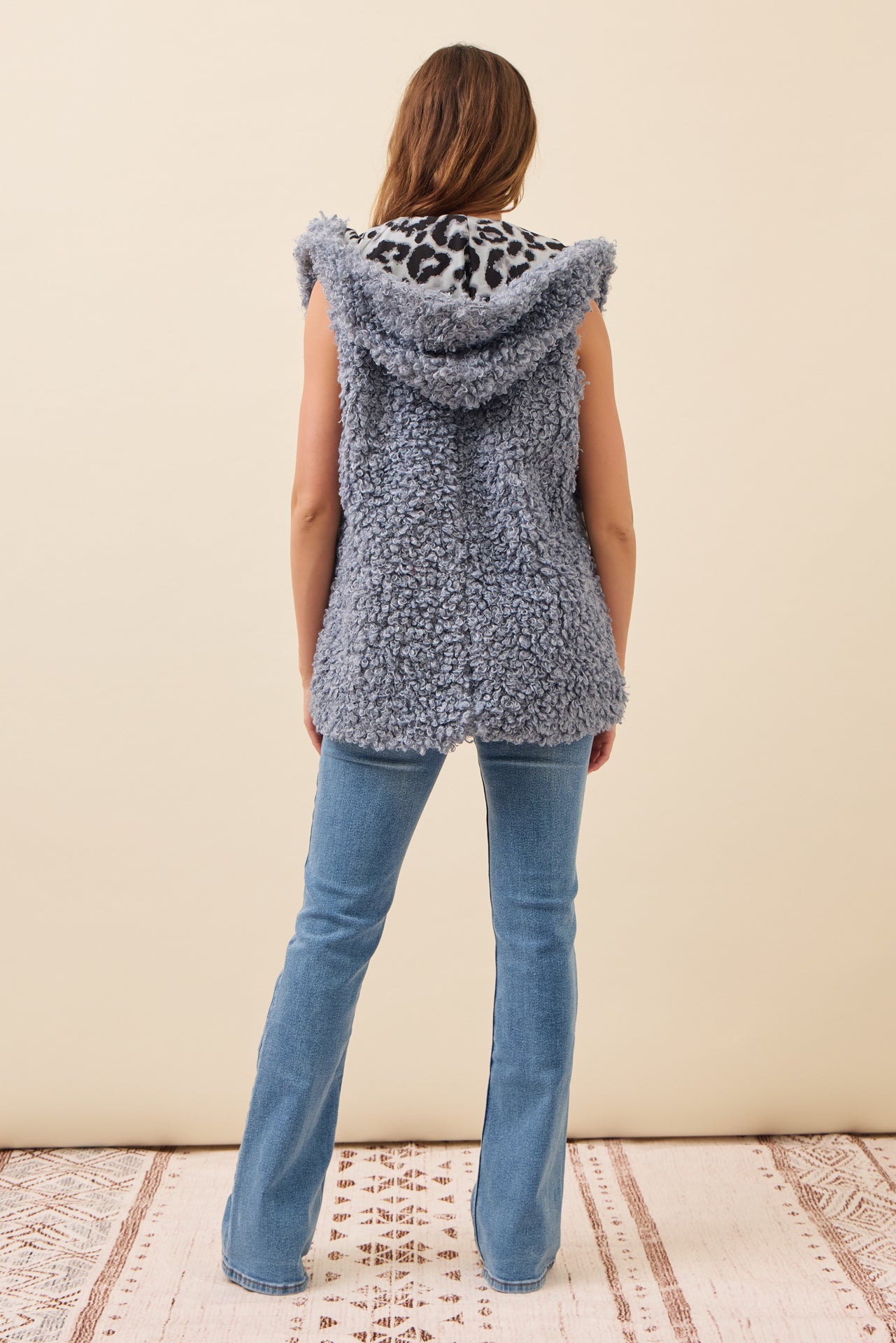 Mae Curly Fur Hooded Vest