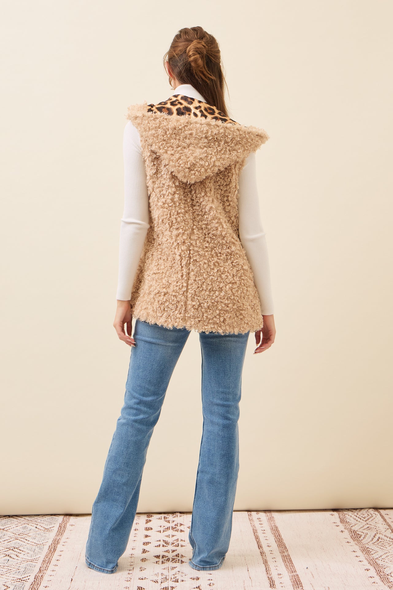 Mae Curly Fur Hooded Vest