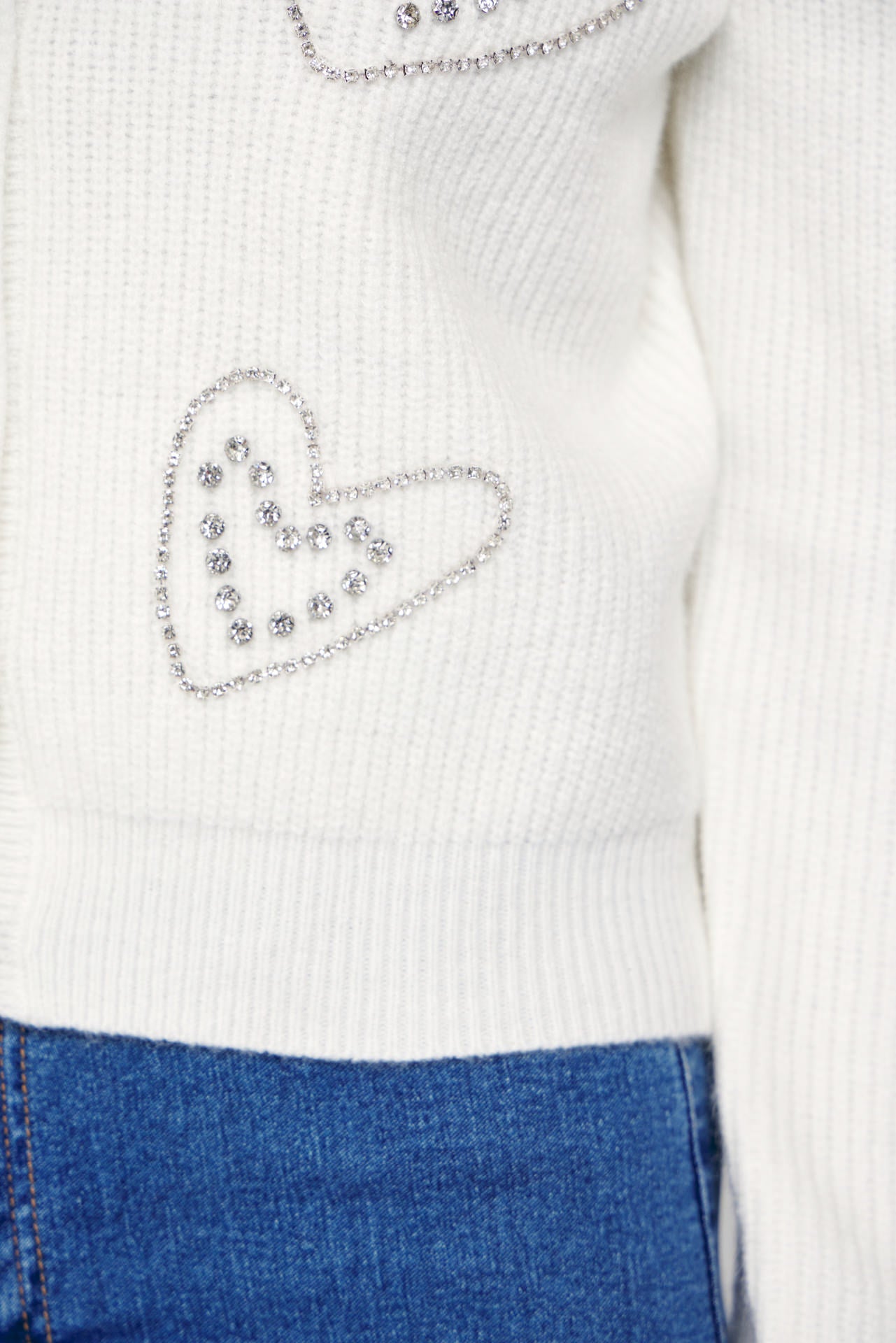 April Rhinestone Heart Embellished Cardigan