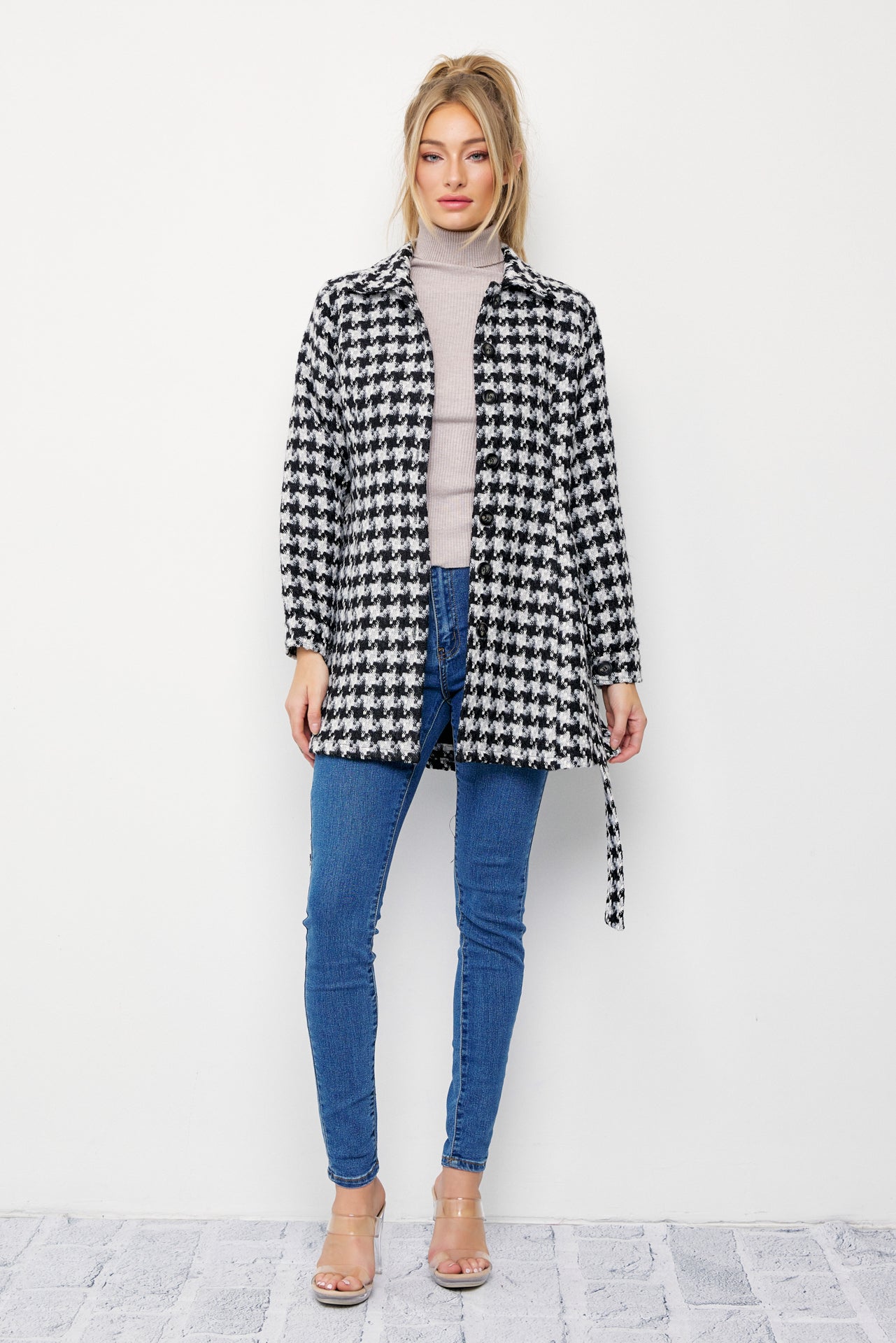 Houndstooth Check Dress Jacket