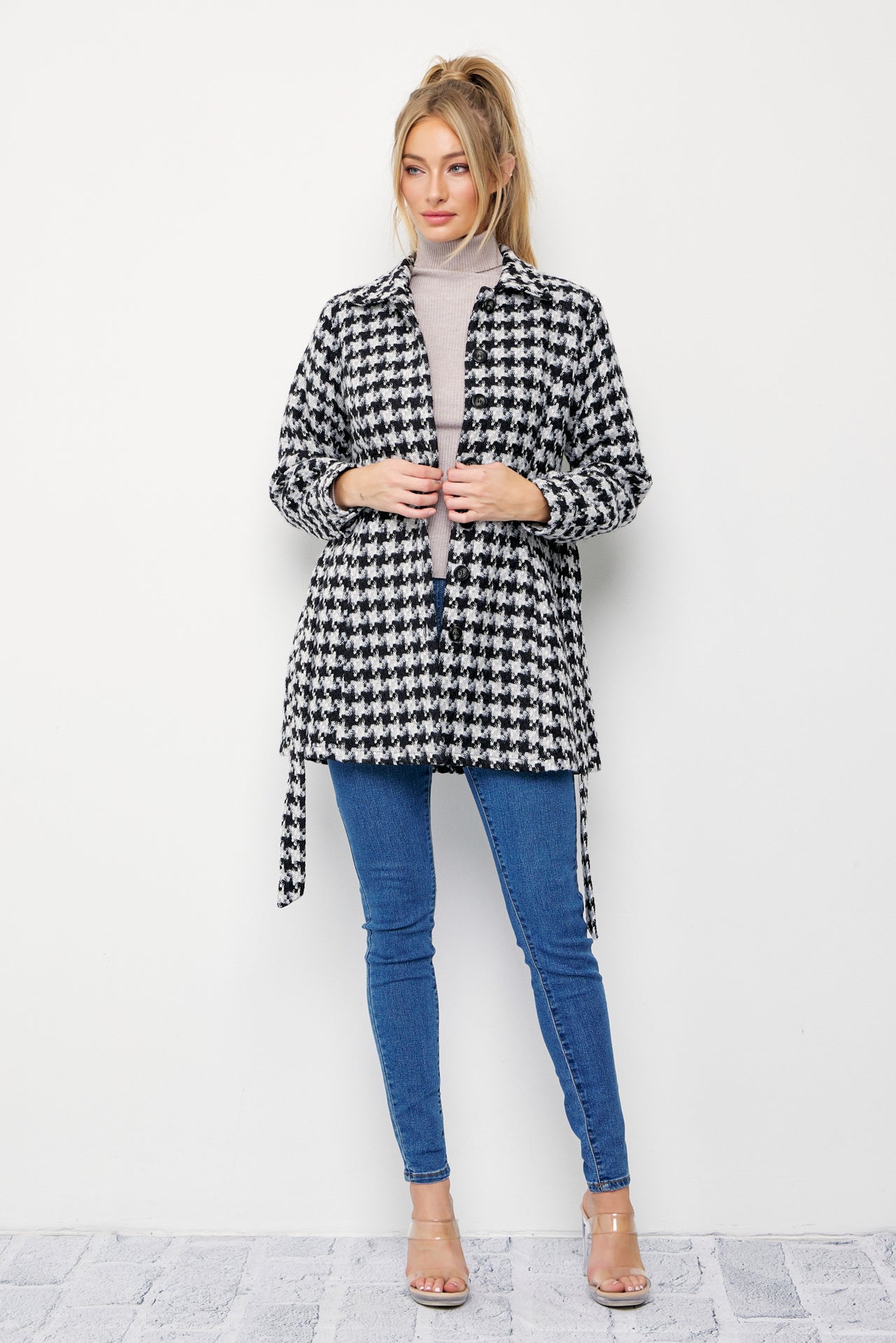 Houndstooth Check Dress Jacket