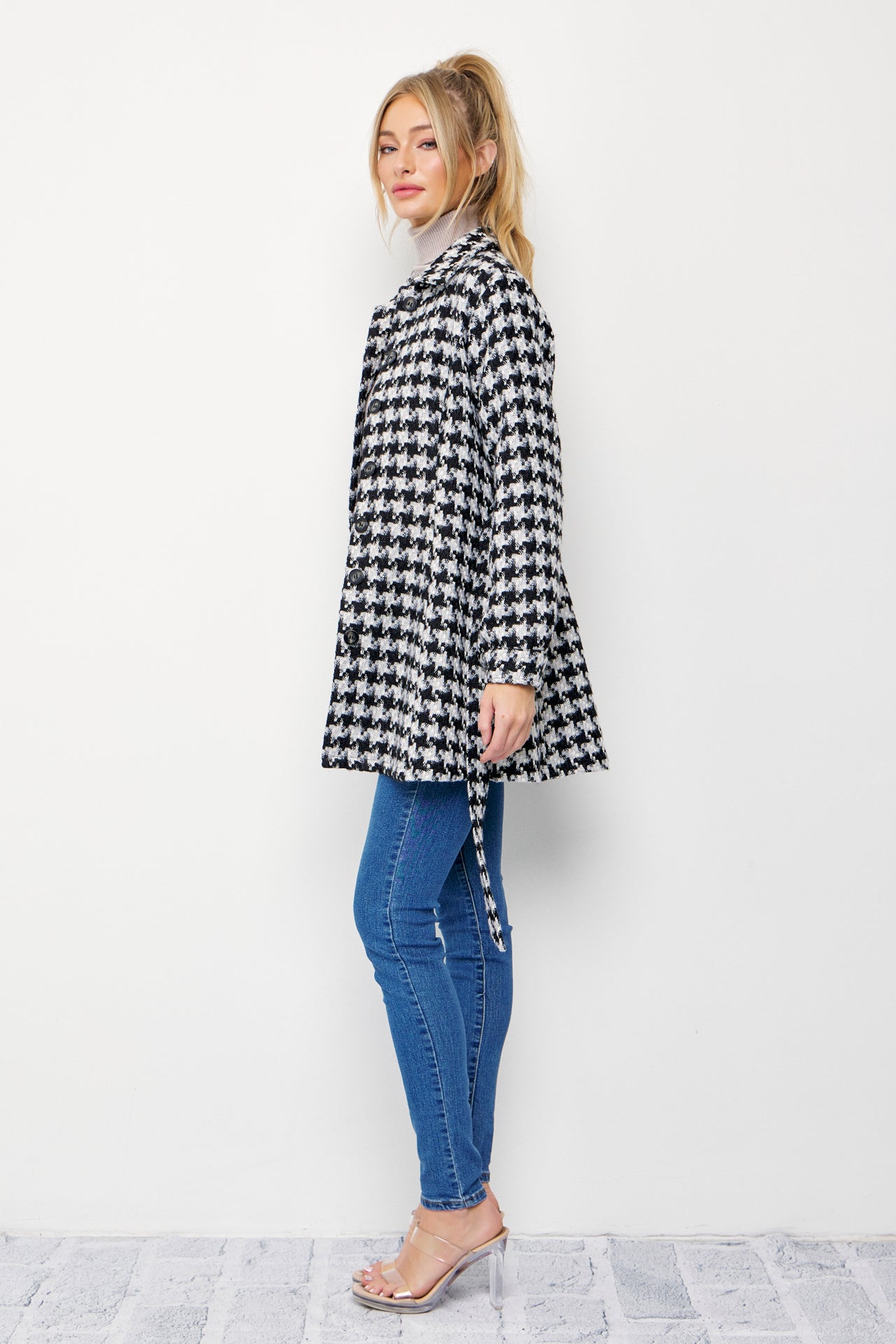 Houndstooth Check Dress Jacket