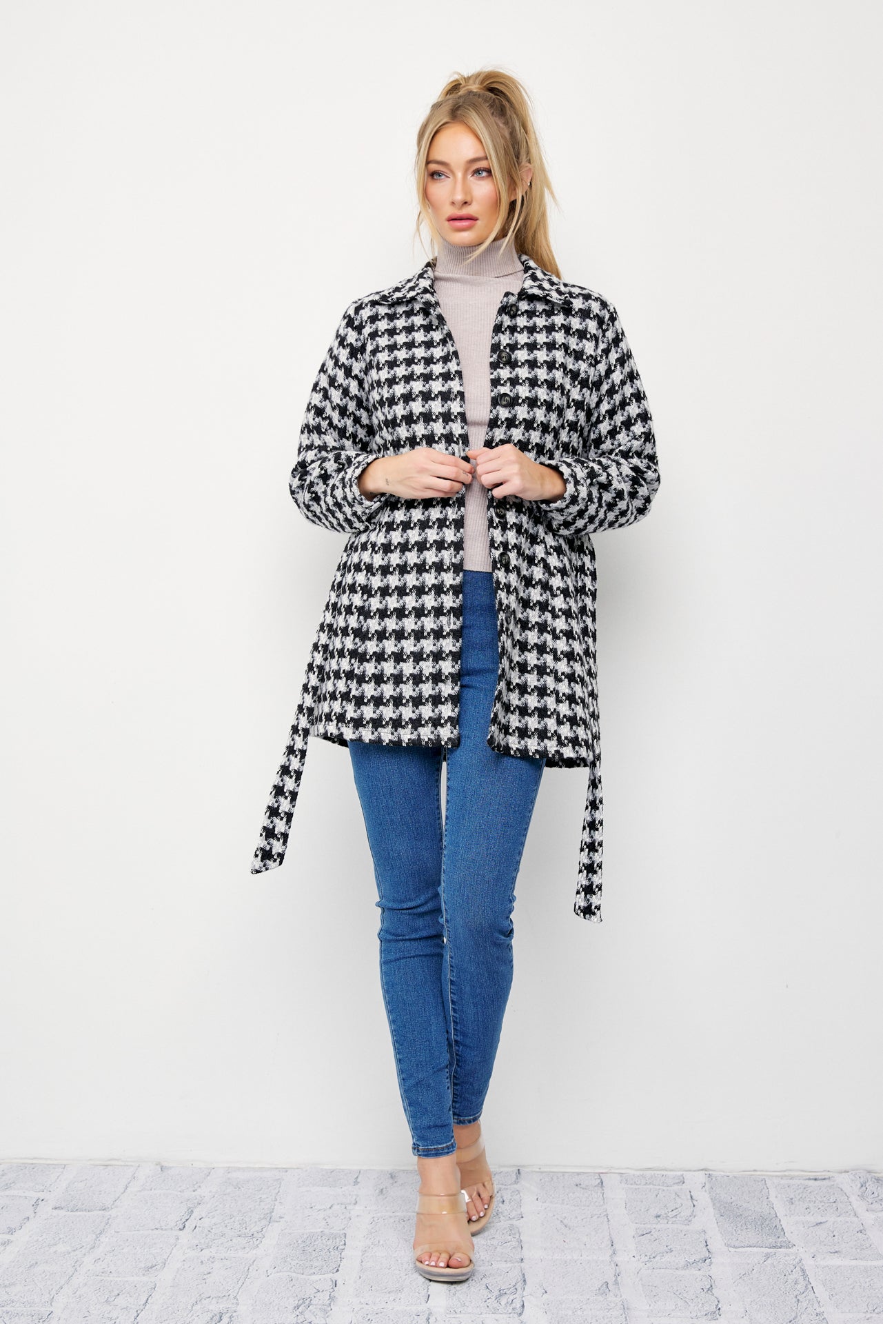 Houndstooth Check Dress Jacket