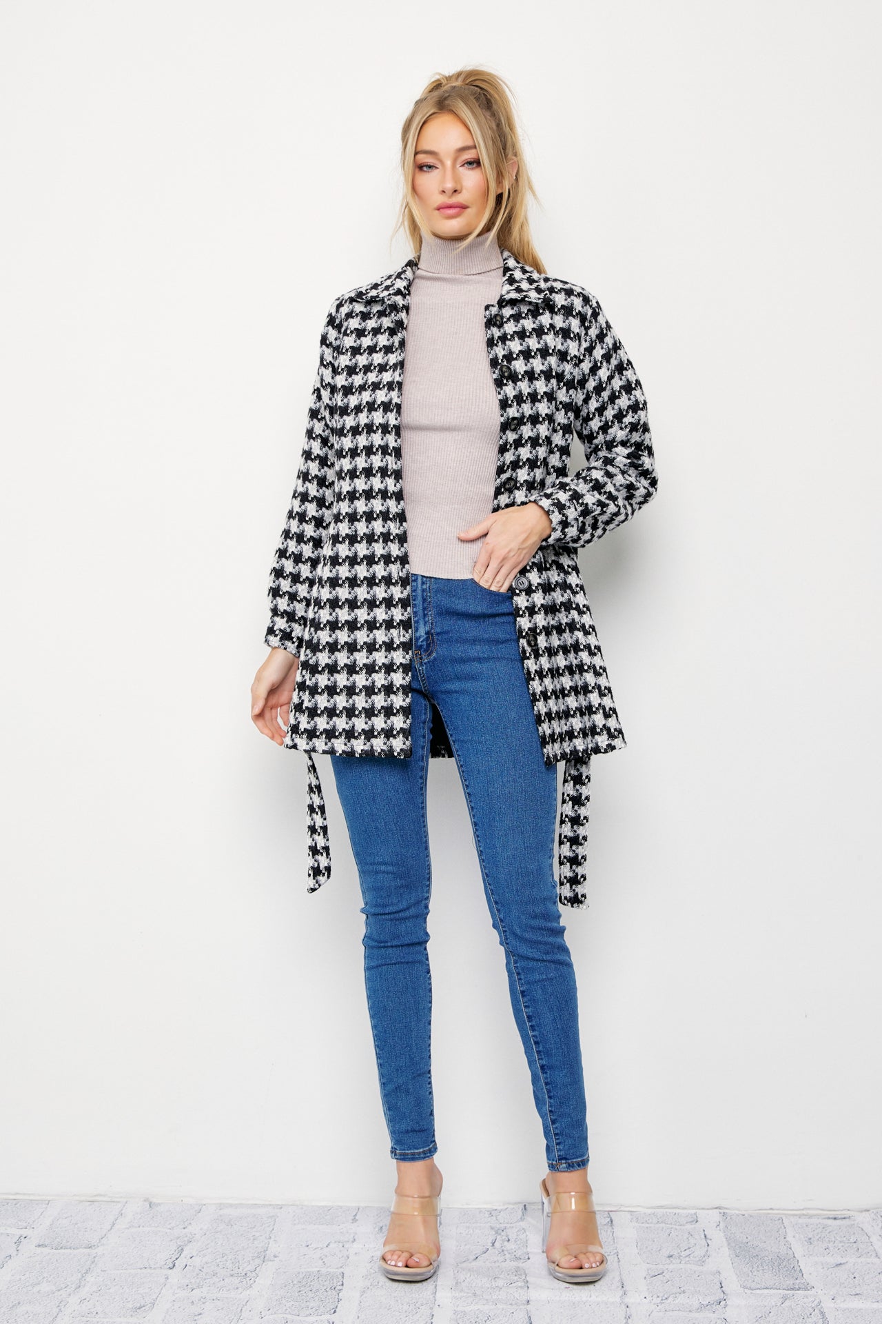 Houndstooth Check Dress Jacket