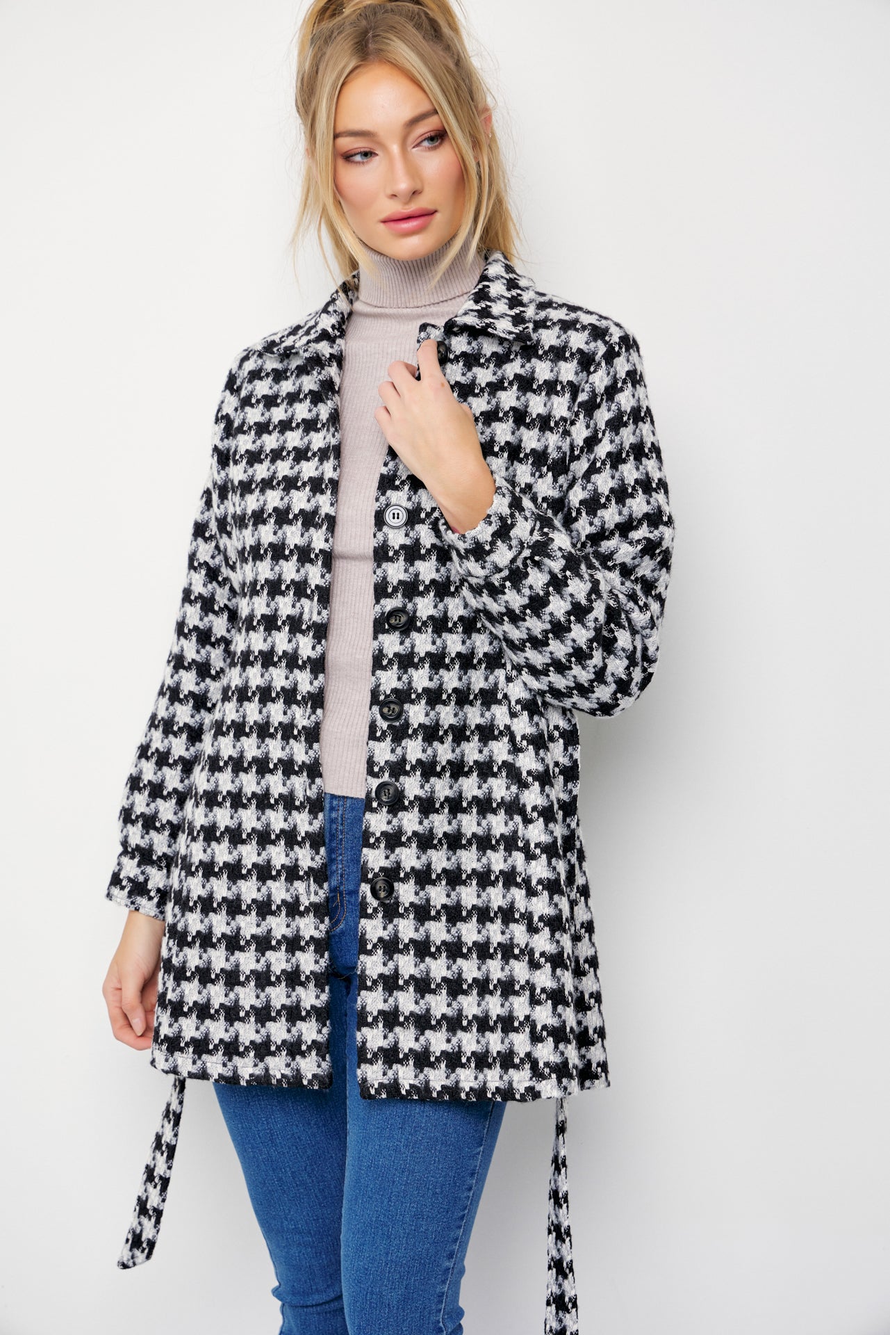 Houndstooth Check Dress Jacket