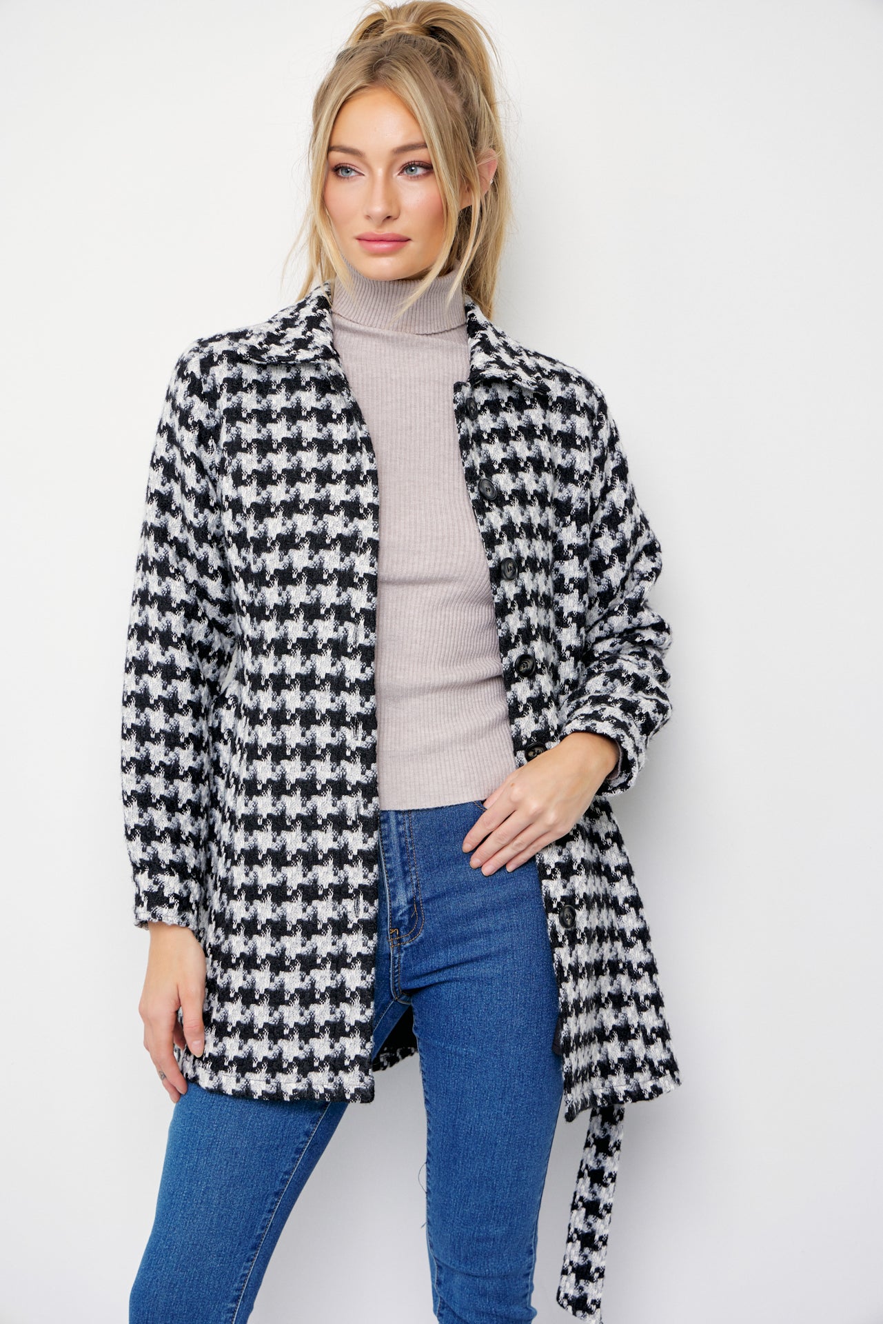 Houndstooth Check Dress Jacket