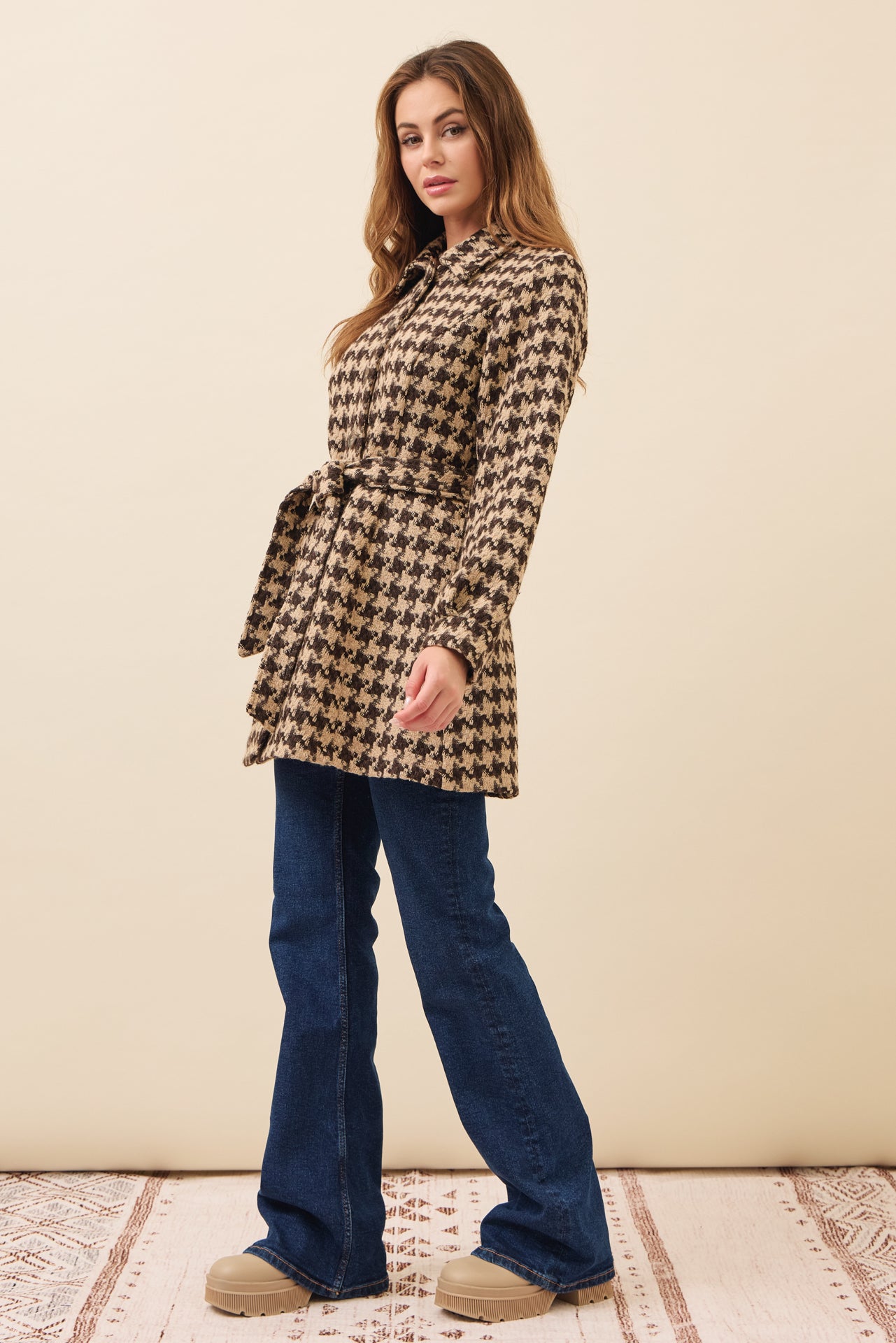 Houndstooth Check Dress Jacket