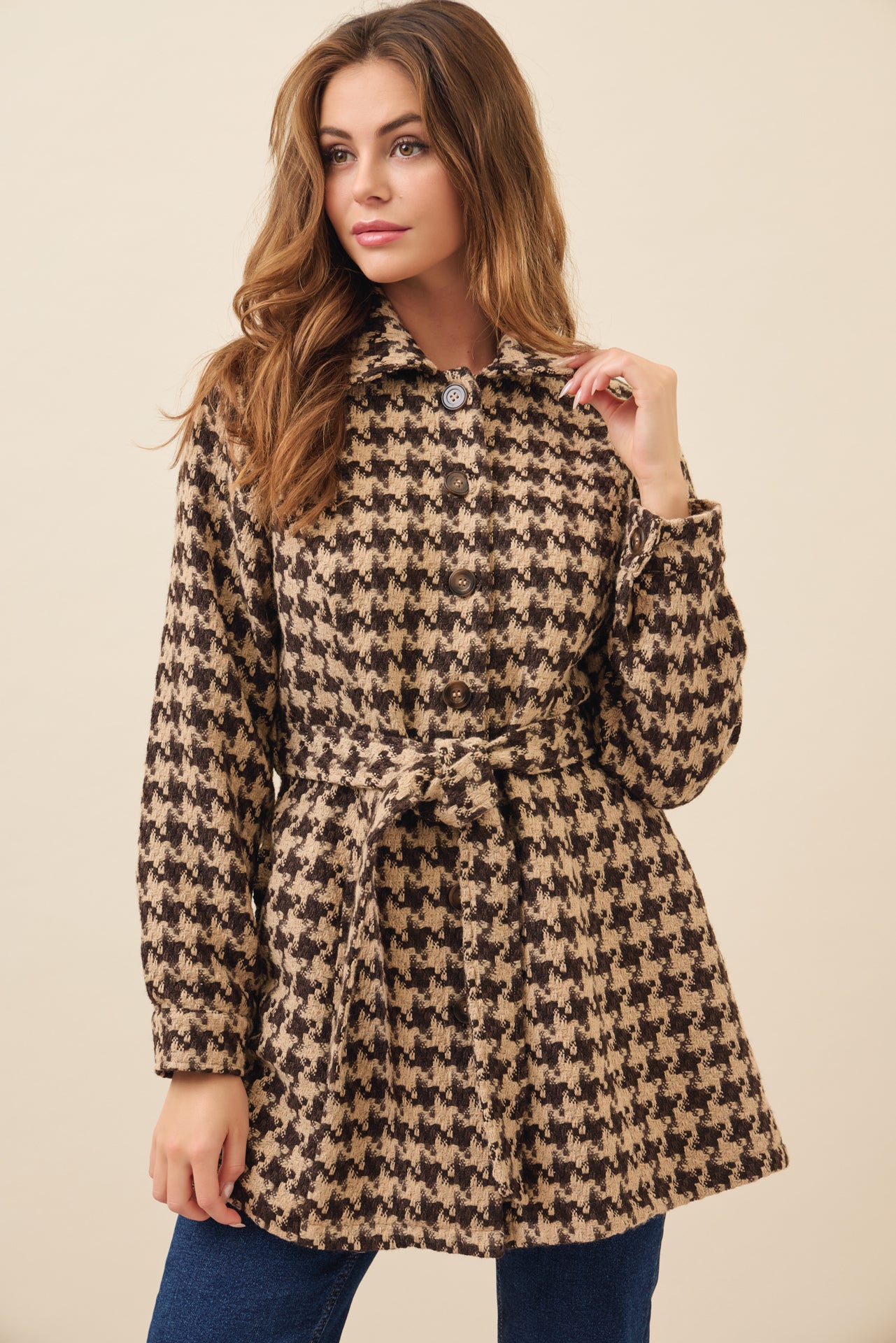 Houndstooth Check Dress Jacket