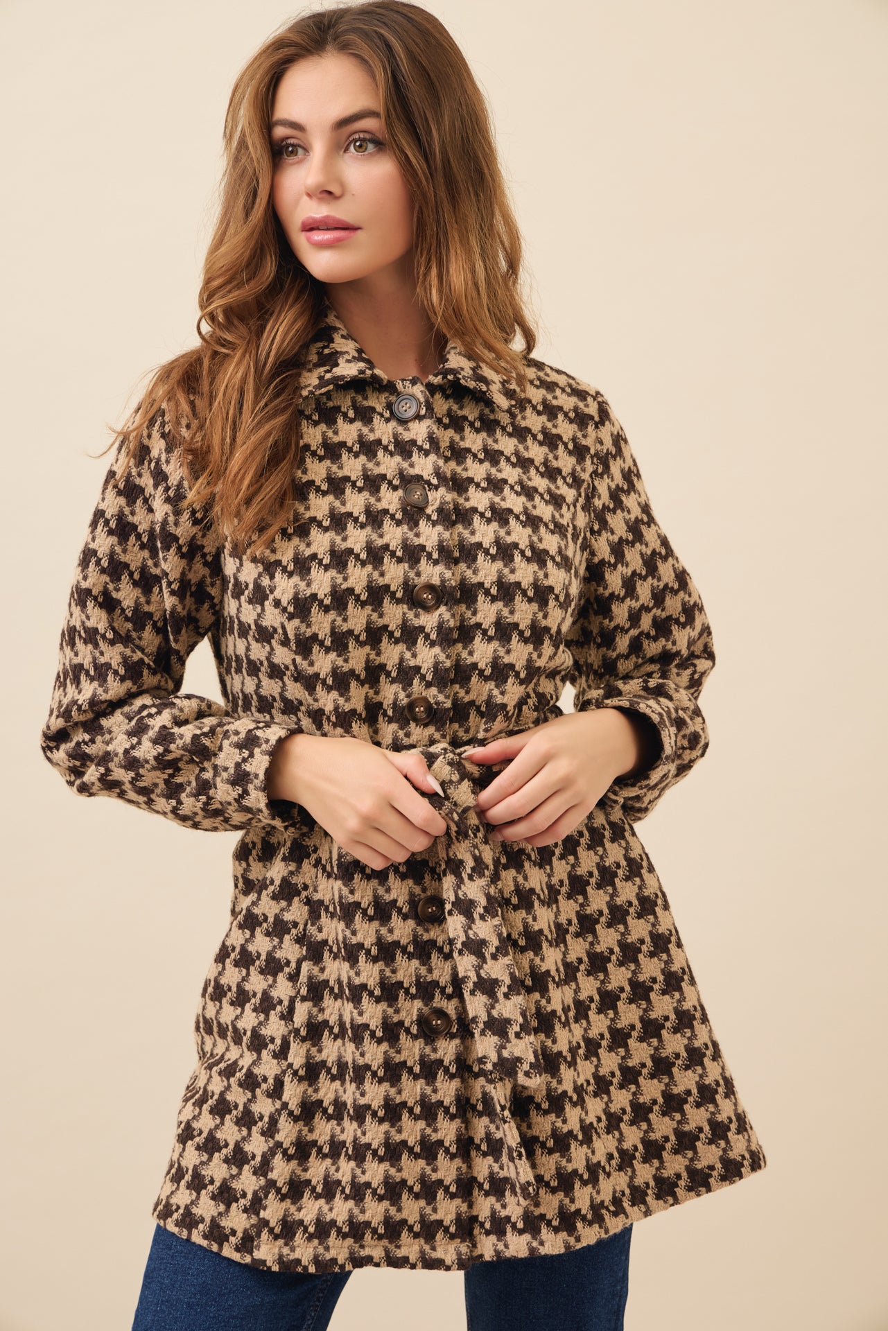 Houndstooth Check Dress Jacket