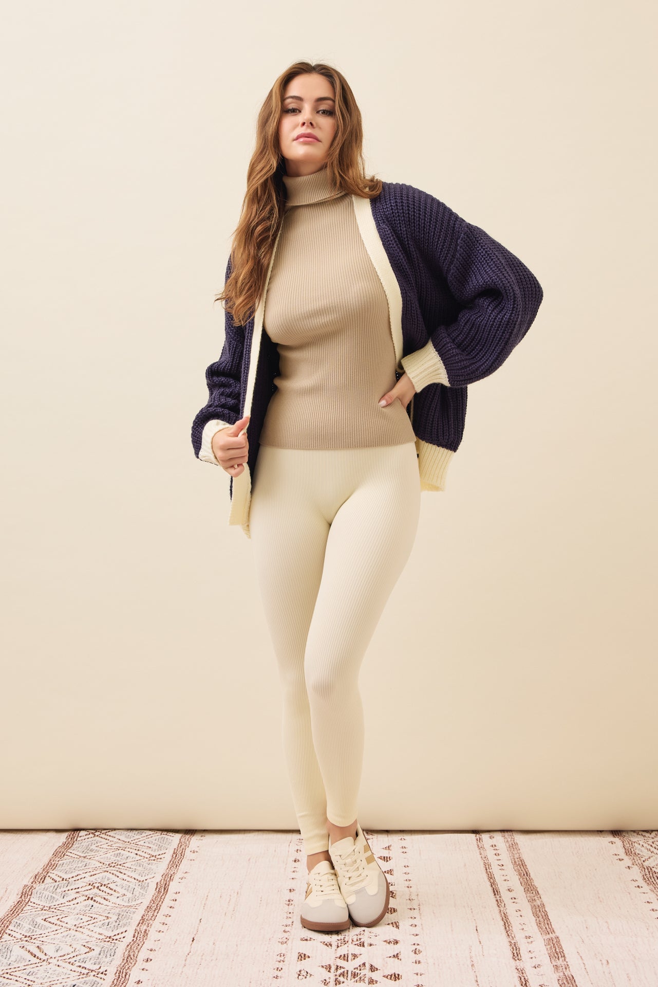 Maren Slouchy Cardigan with Contrast