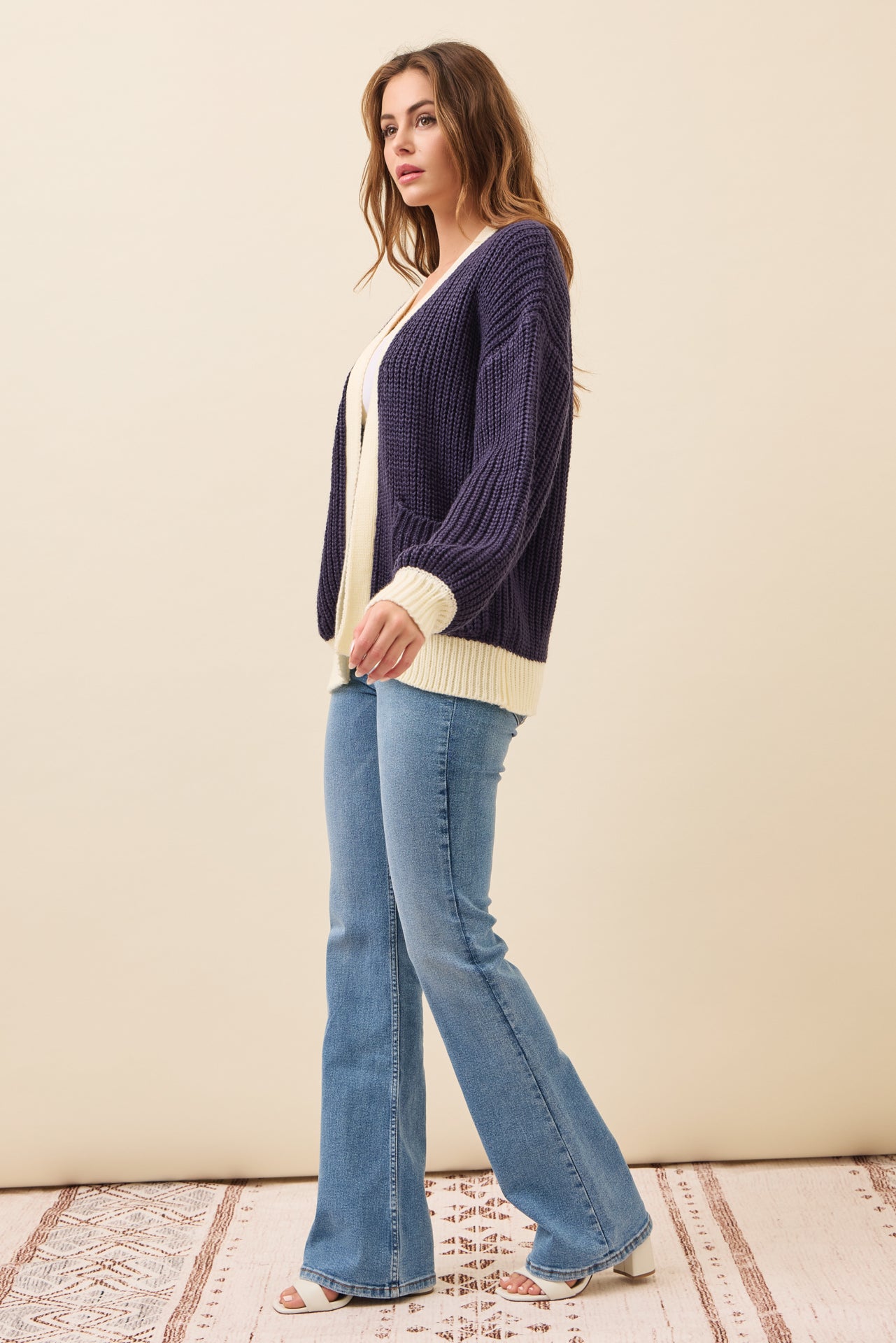 Maren Slouchy Cardigan with Contrast