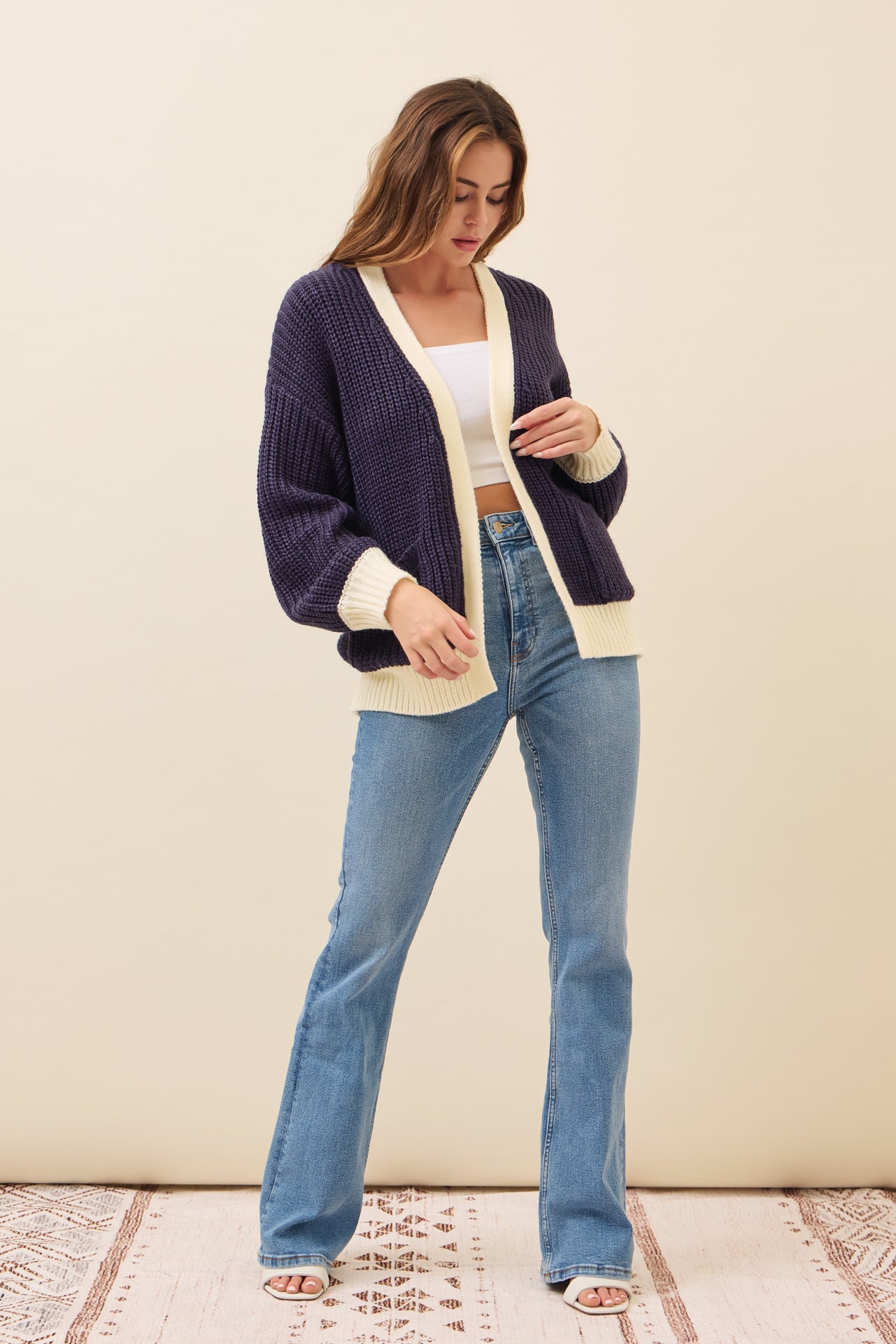 Maren Slouchy Cardigan with Contrast