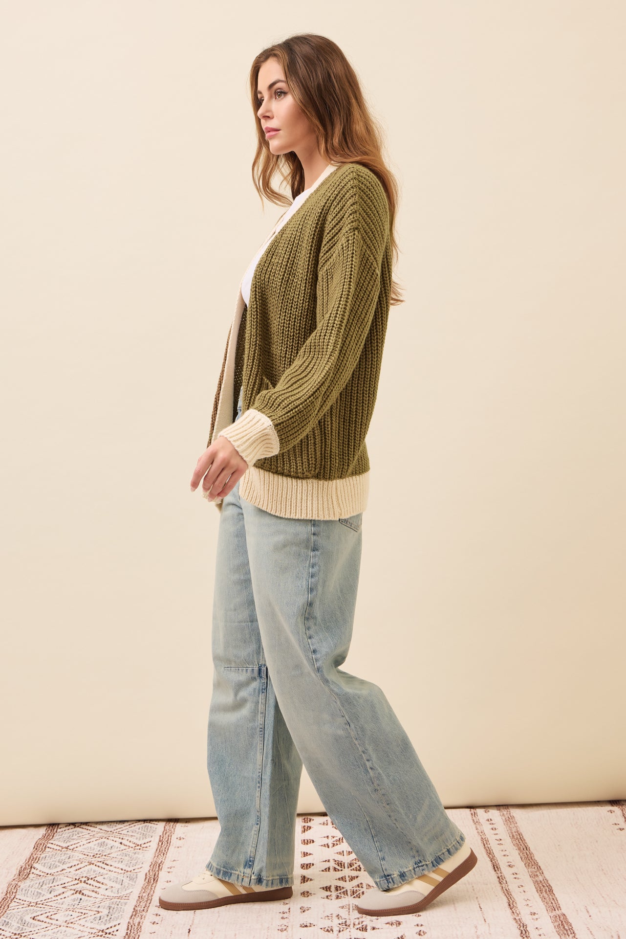 Maren Slouchy Cardigan with Contrast