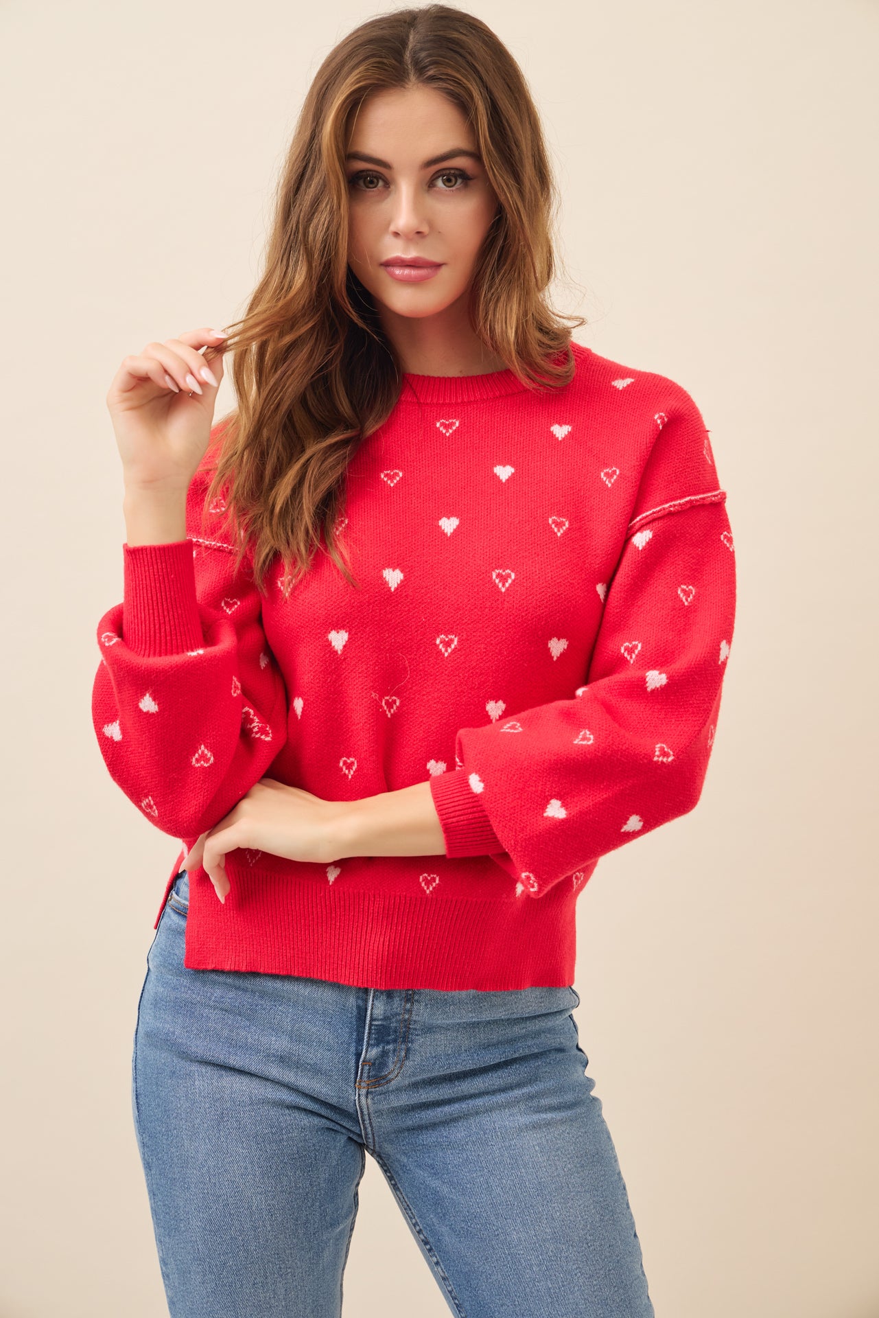 Pullover Heart Sweater Top