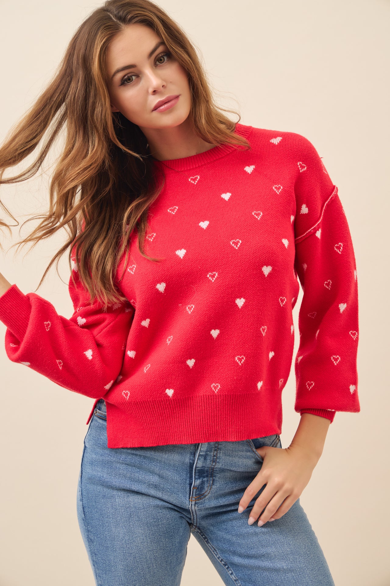 Pullover Heart Sweater Top