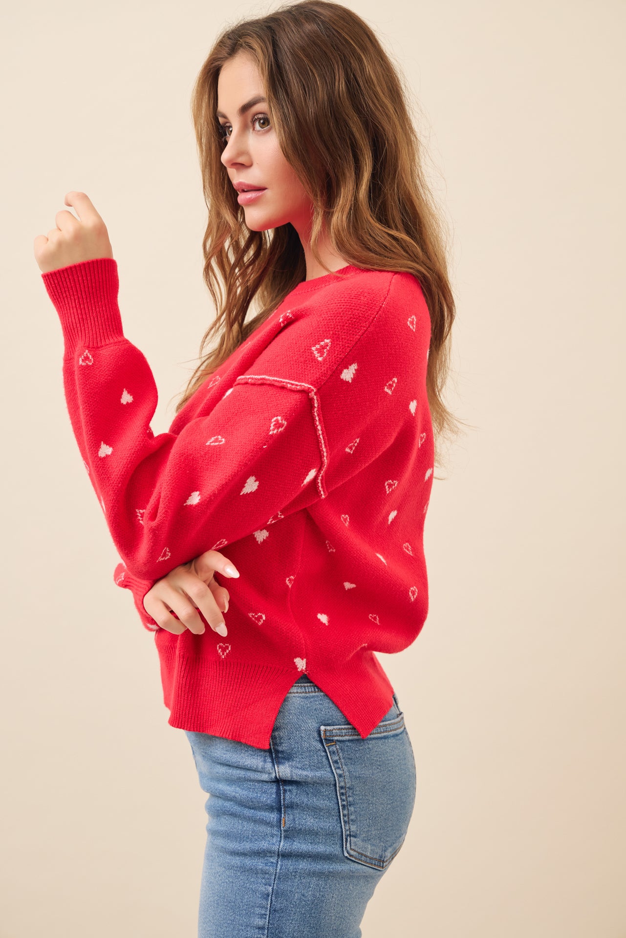 Pullover Heart Sweater Top