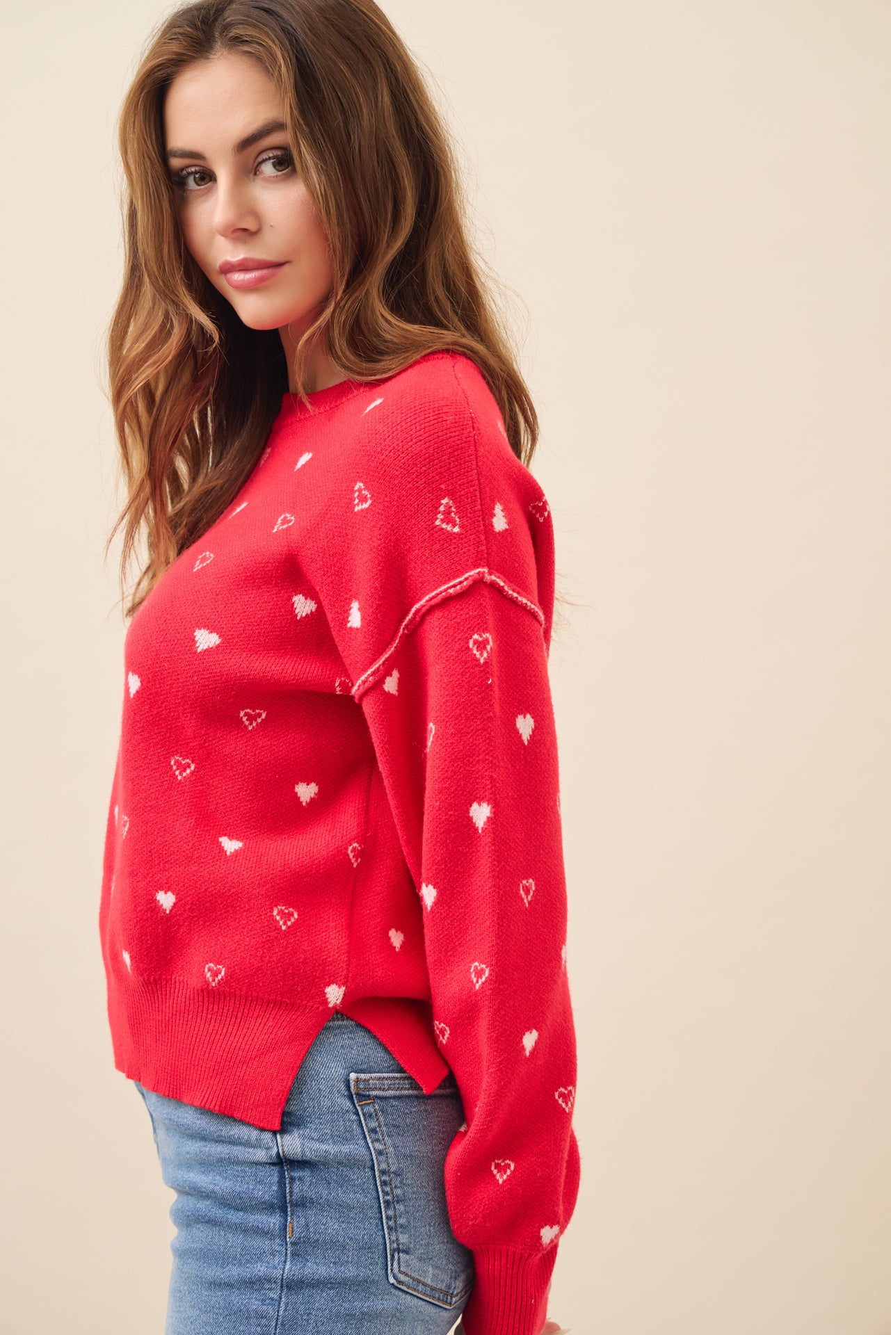 Pullover Heart Sweater Top