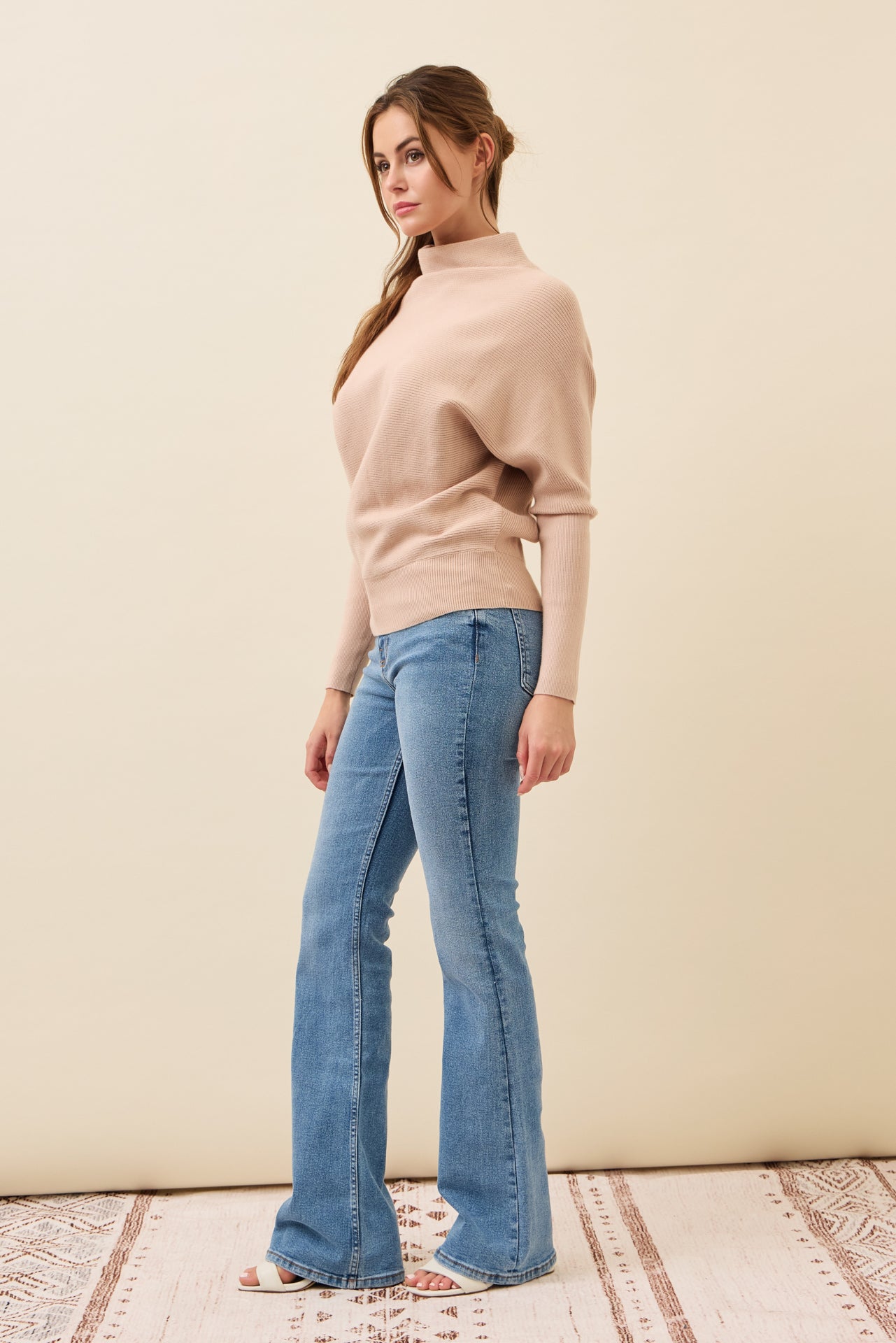 Lina Knit Mock Neck Oversized Top