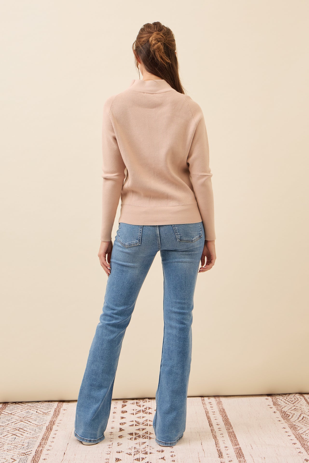 Lina Knit Mock Neck Oversized Top