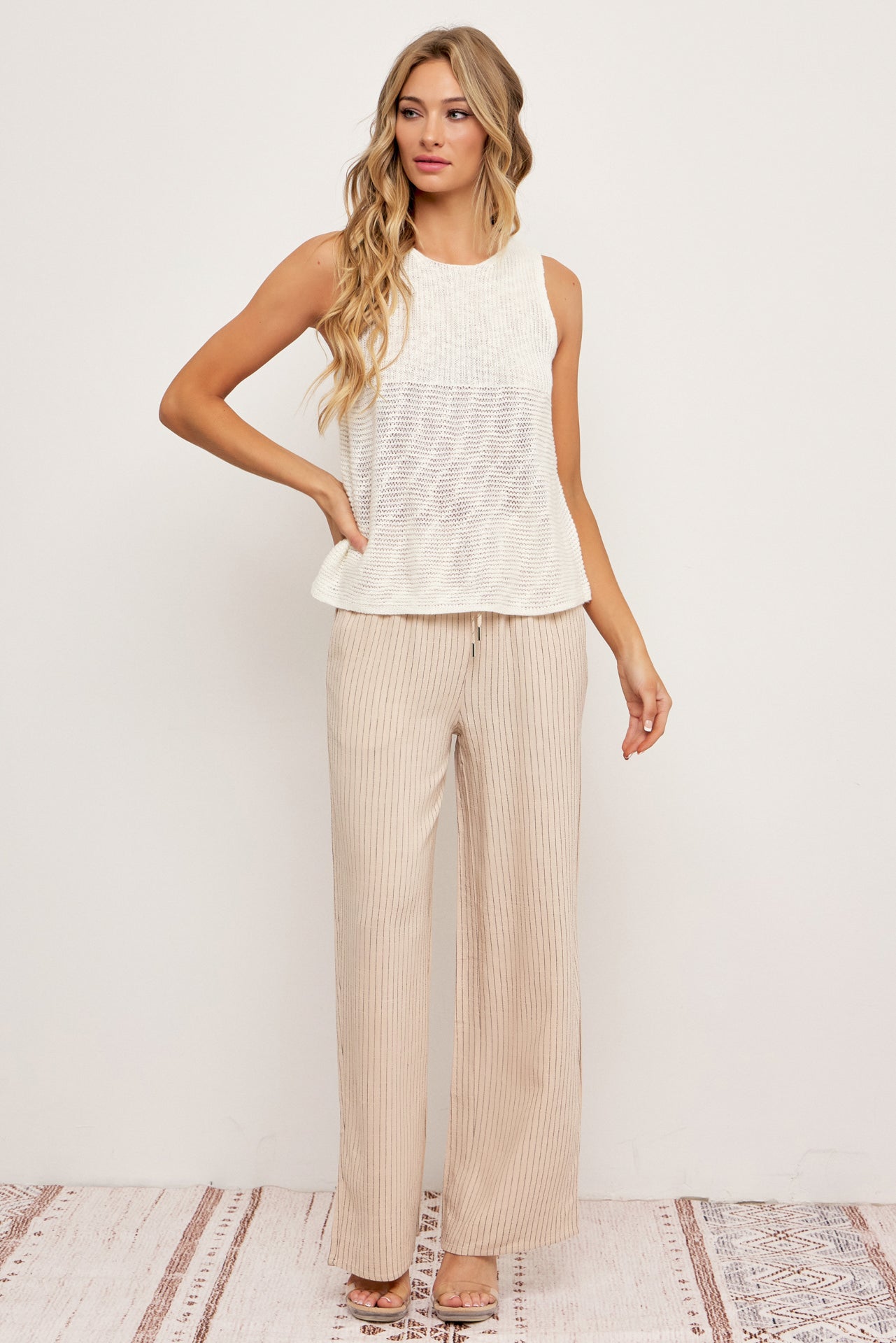 Isabella Pin Stripe Straight Pants