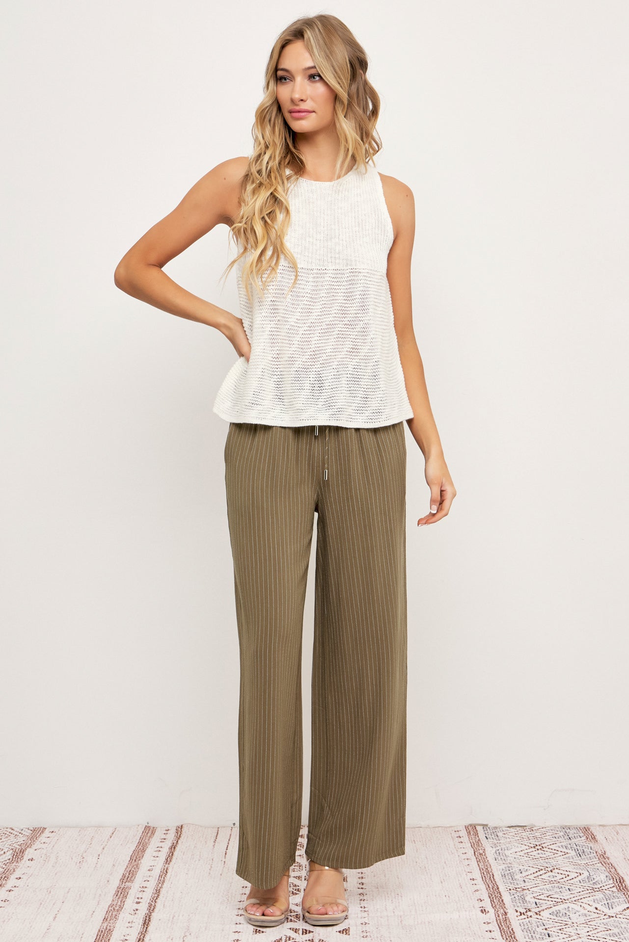 Isabella Pin Stripe Straight Pants