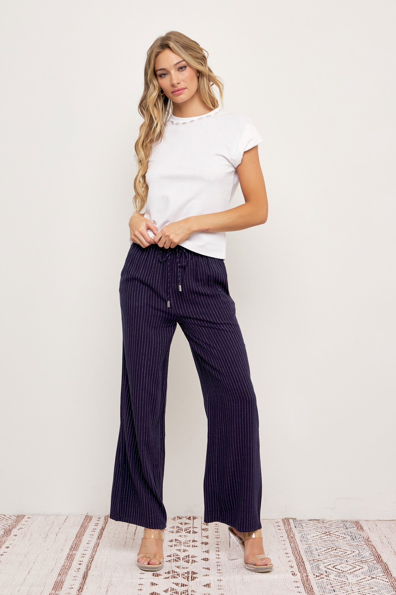 Isabella Pin Stripe Straight Pants