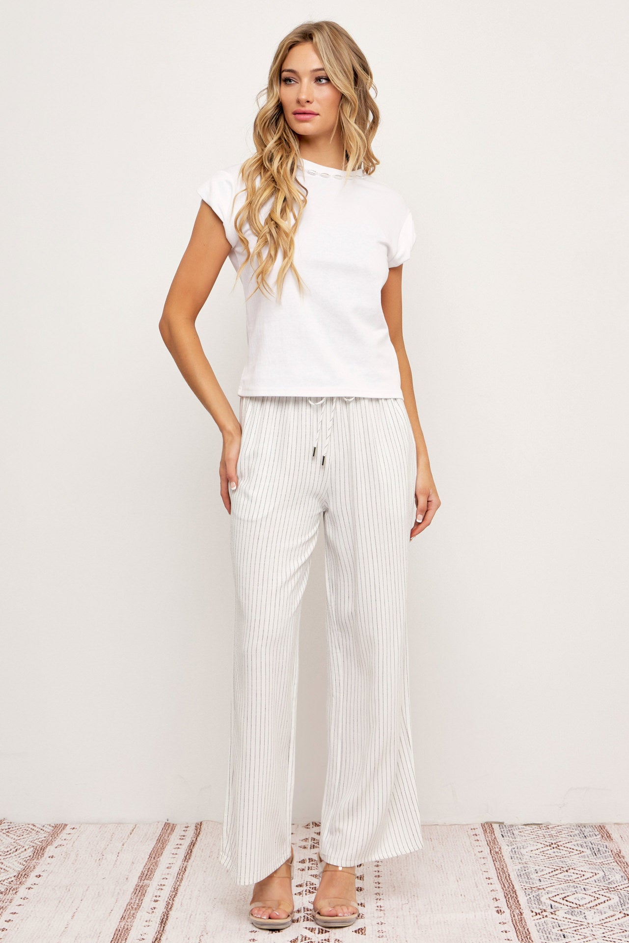 Isabella Pin Stripe Straight Pants