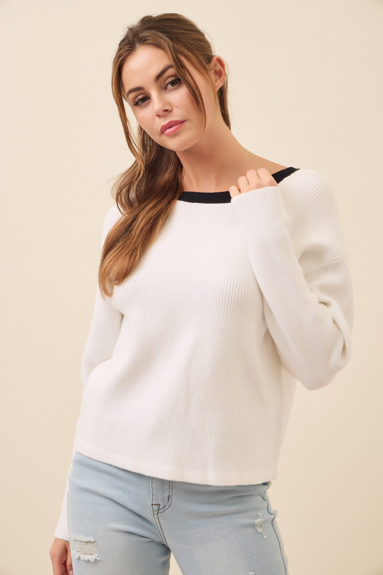 Kelsey Bow-Back Sweater