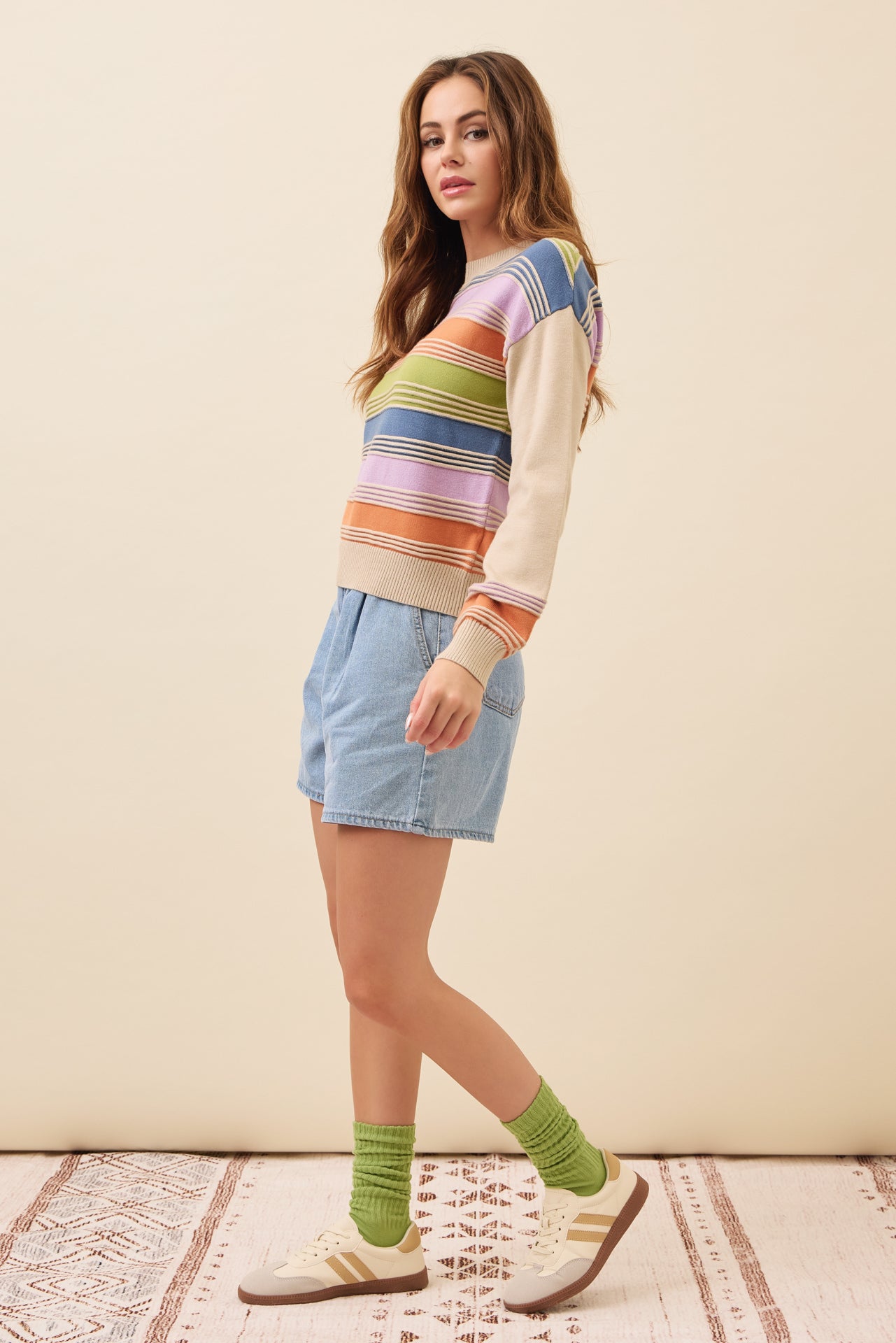 Color block sweater top