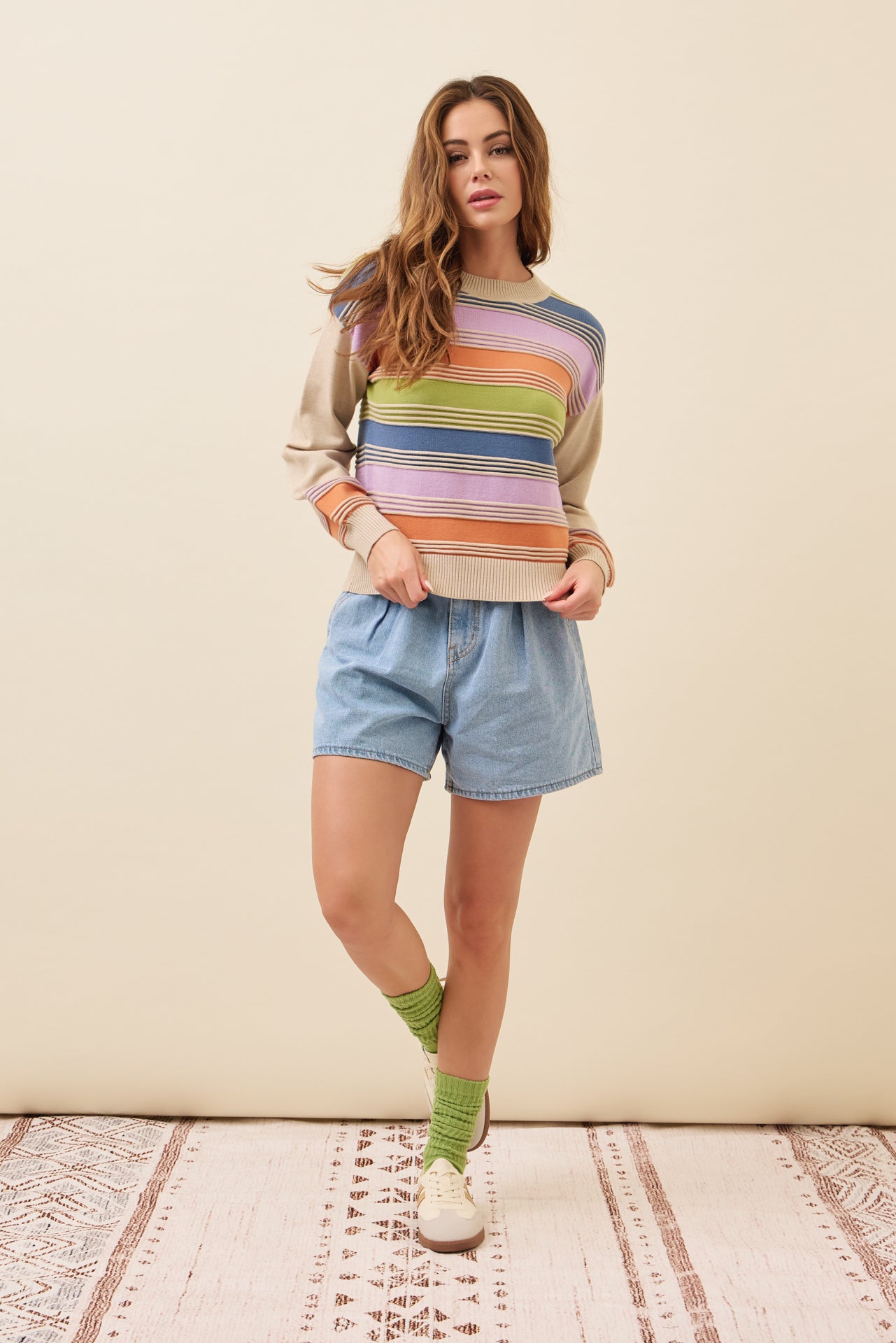 Color block sweater top