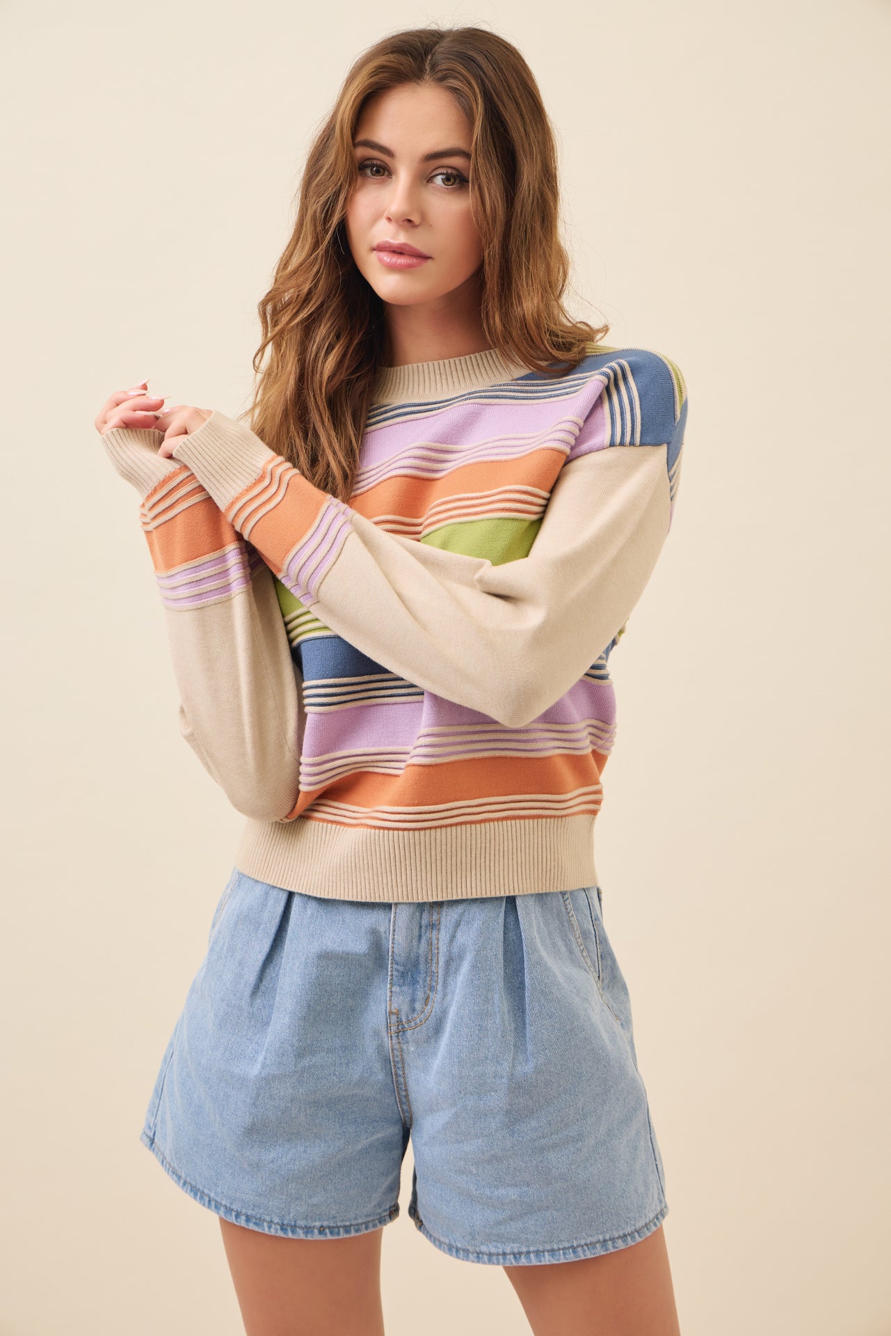 Color block sweater top