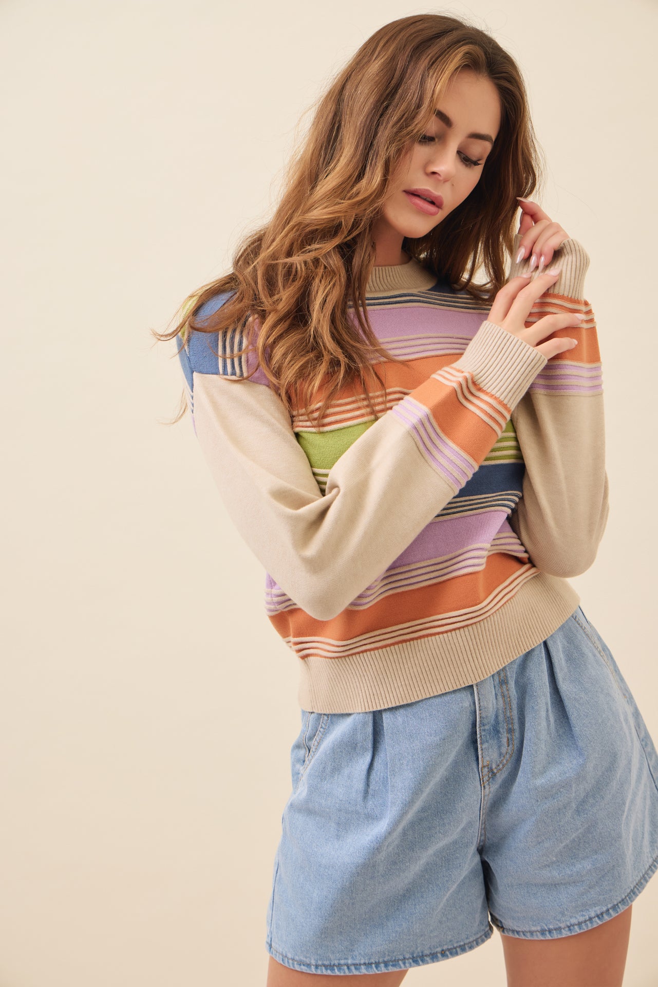 Color block sweater top