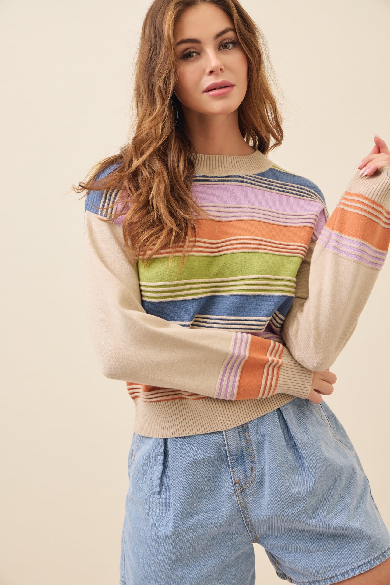 Color block sweater top