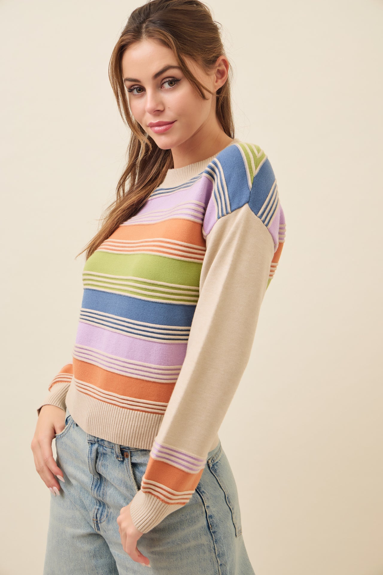 Color block sweater top