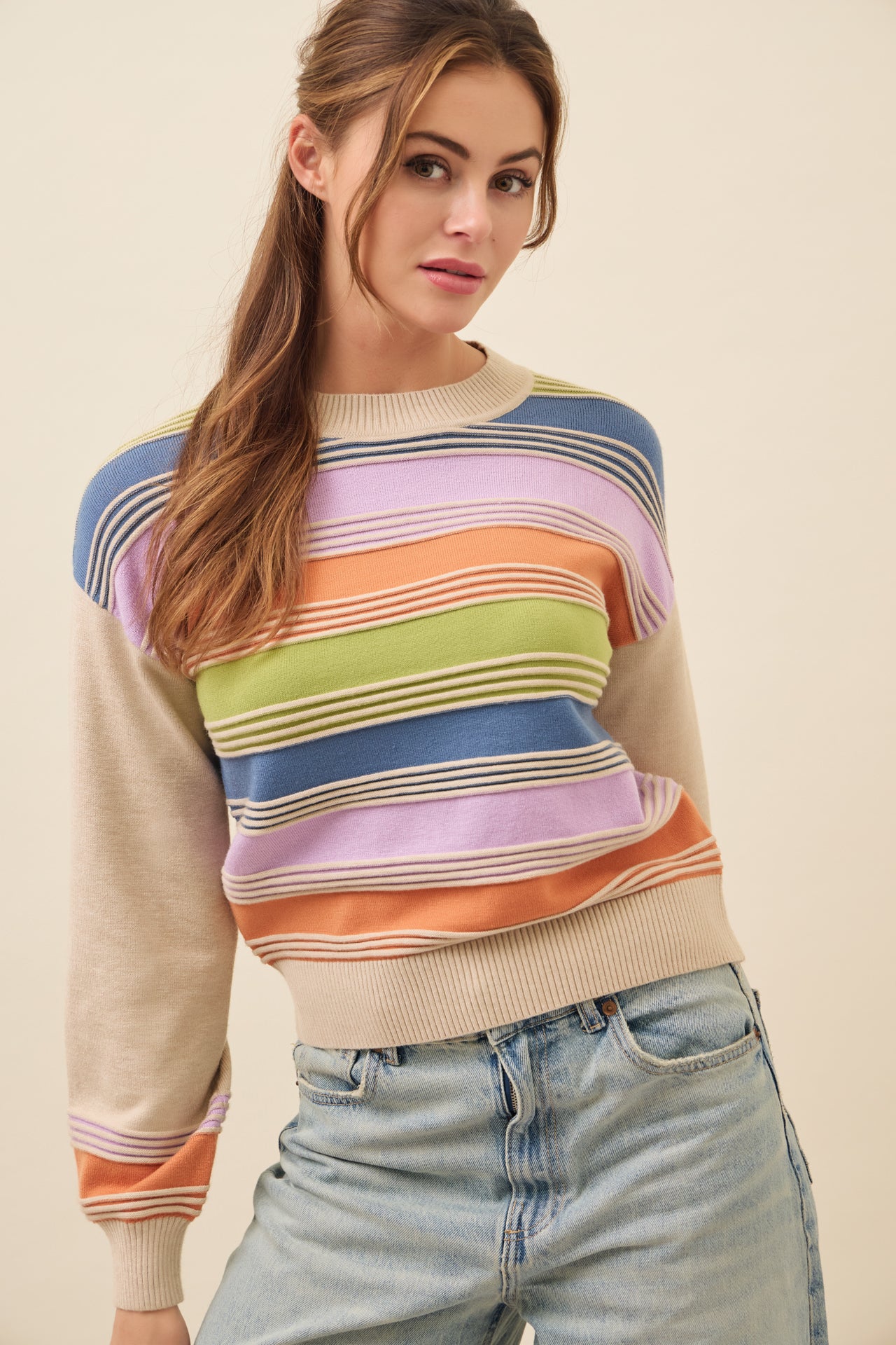 Color block sweater top