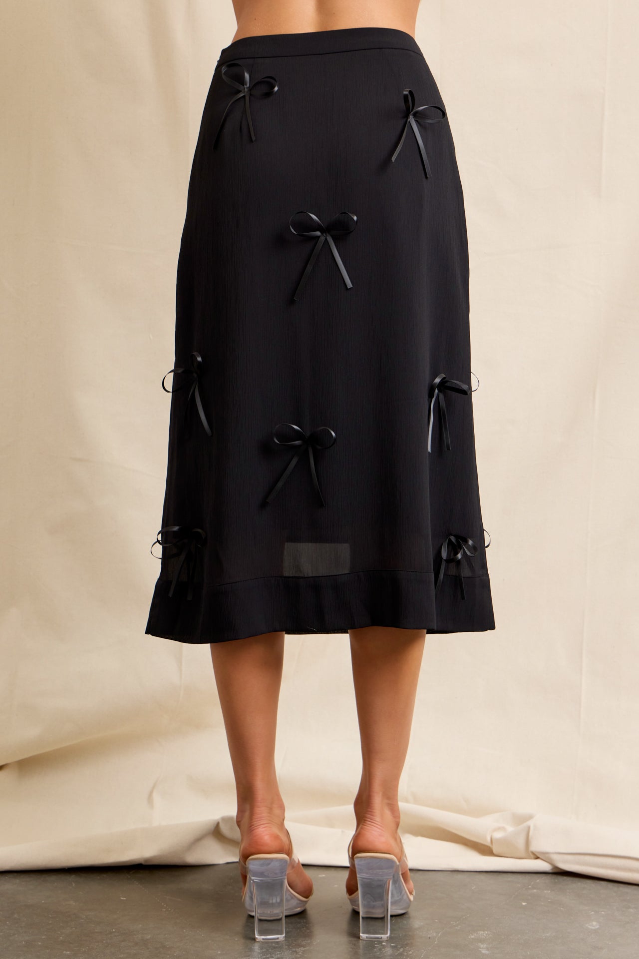 Ribbon Breeze Sheered Midi Skirt