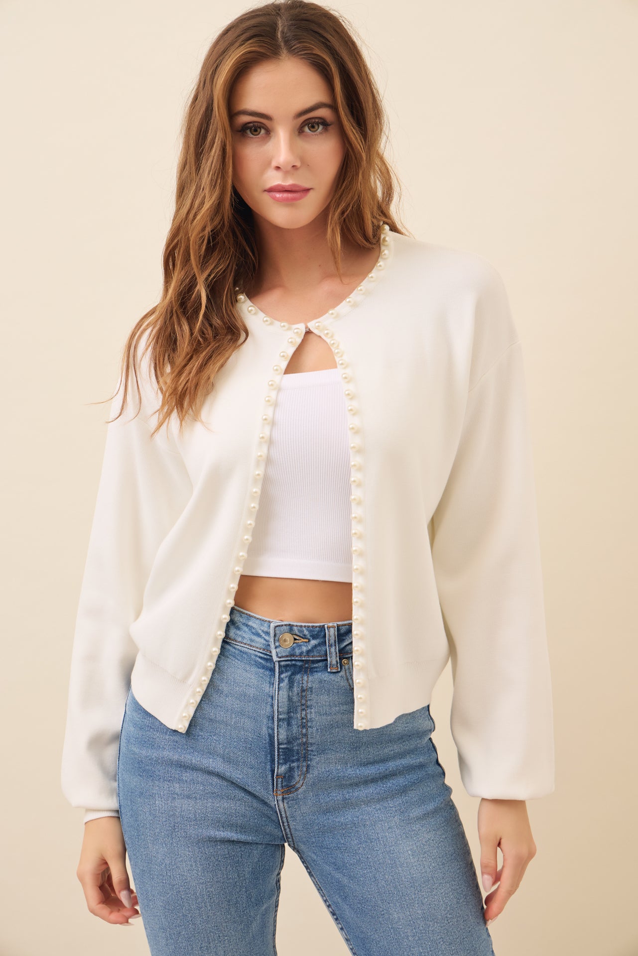 Best Behavior Pearl Embellished Cardigan