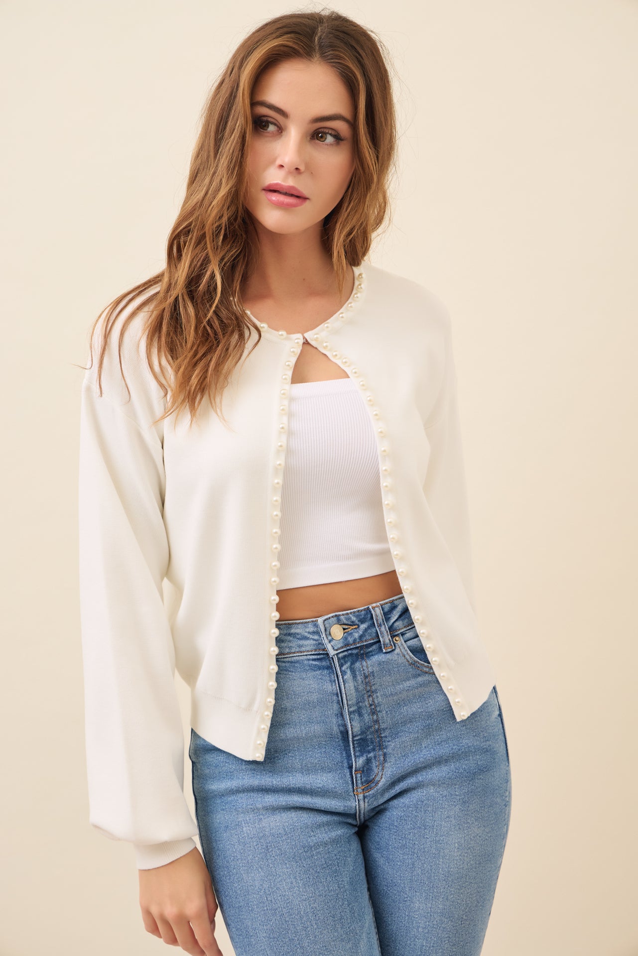 Best Behavior Pearl Embellished Cardigan