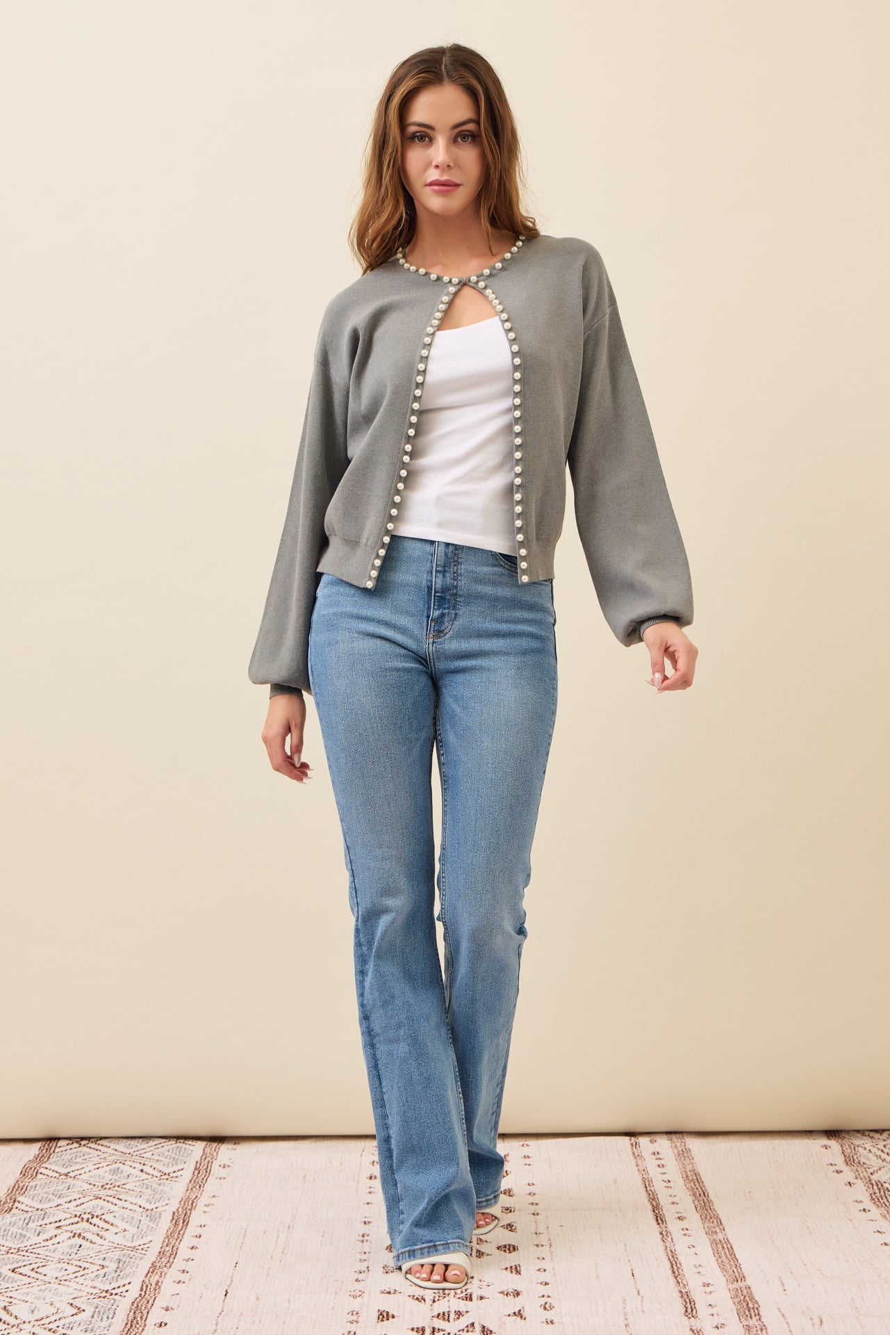 Best Behavior Pearl Embellished Cardigan