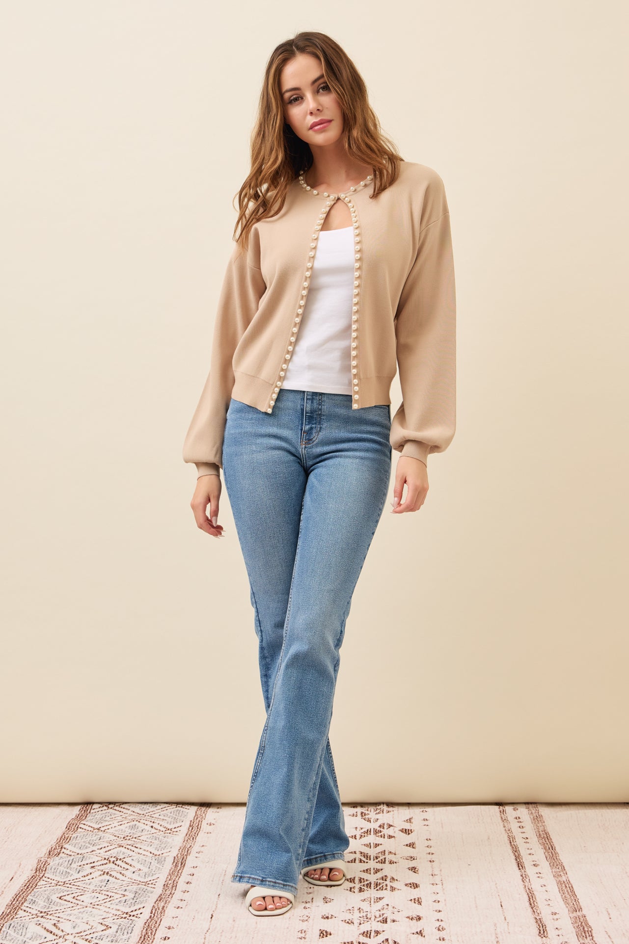 Best Behavior Pearl Embellished Cardigan