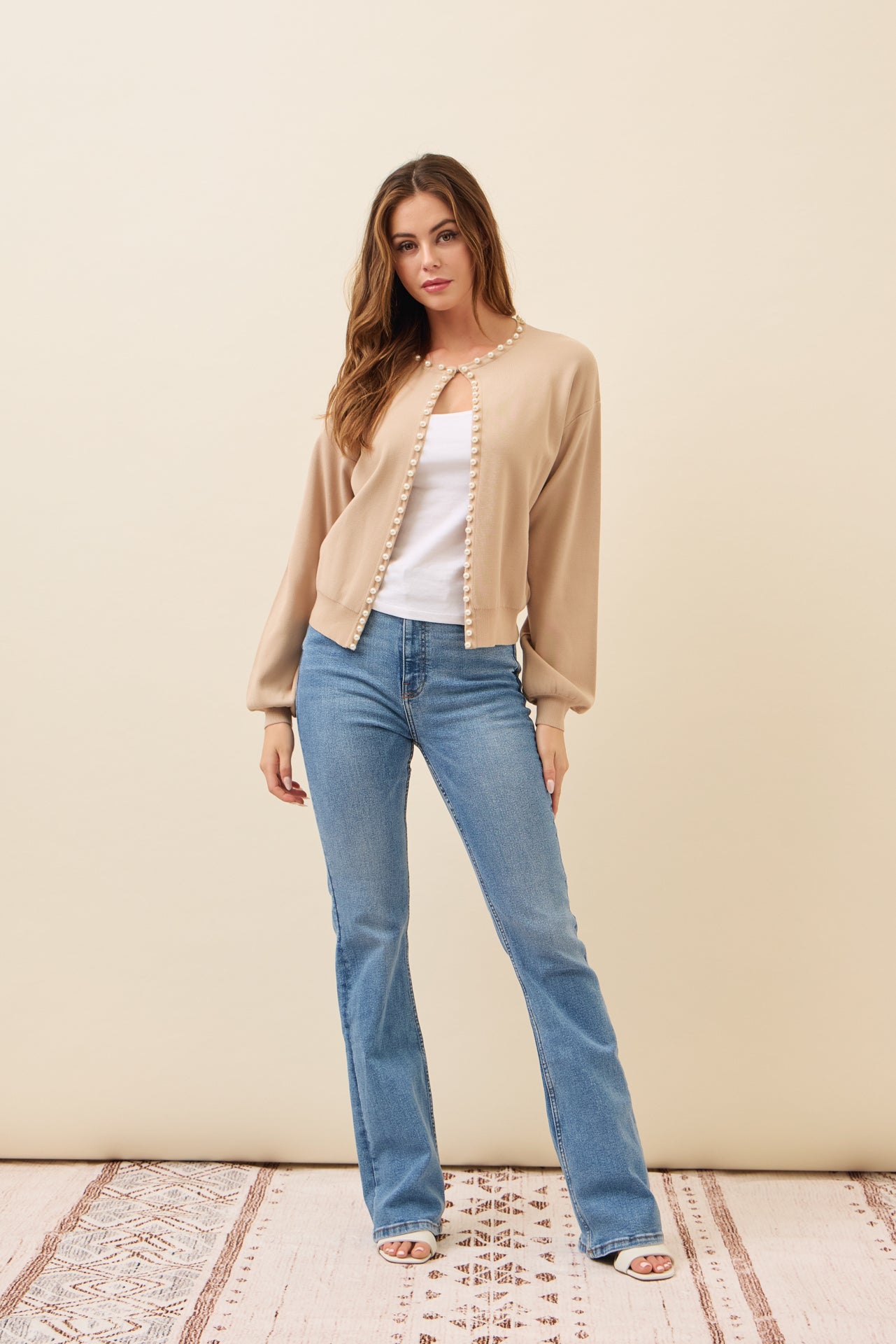 Best Behavior Pearl Embellished Cardigan