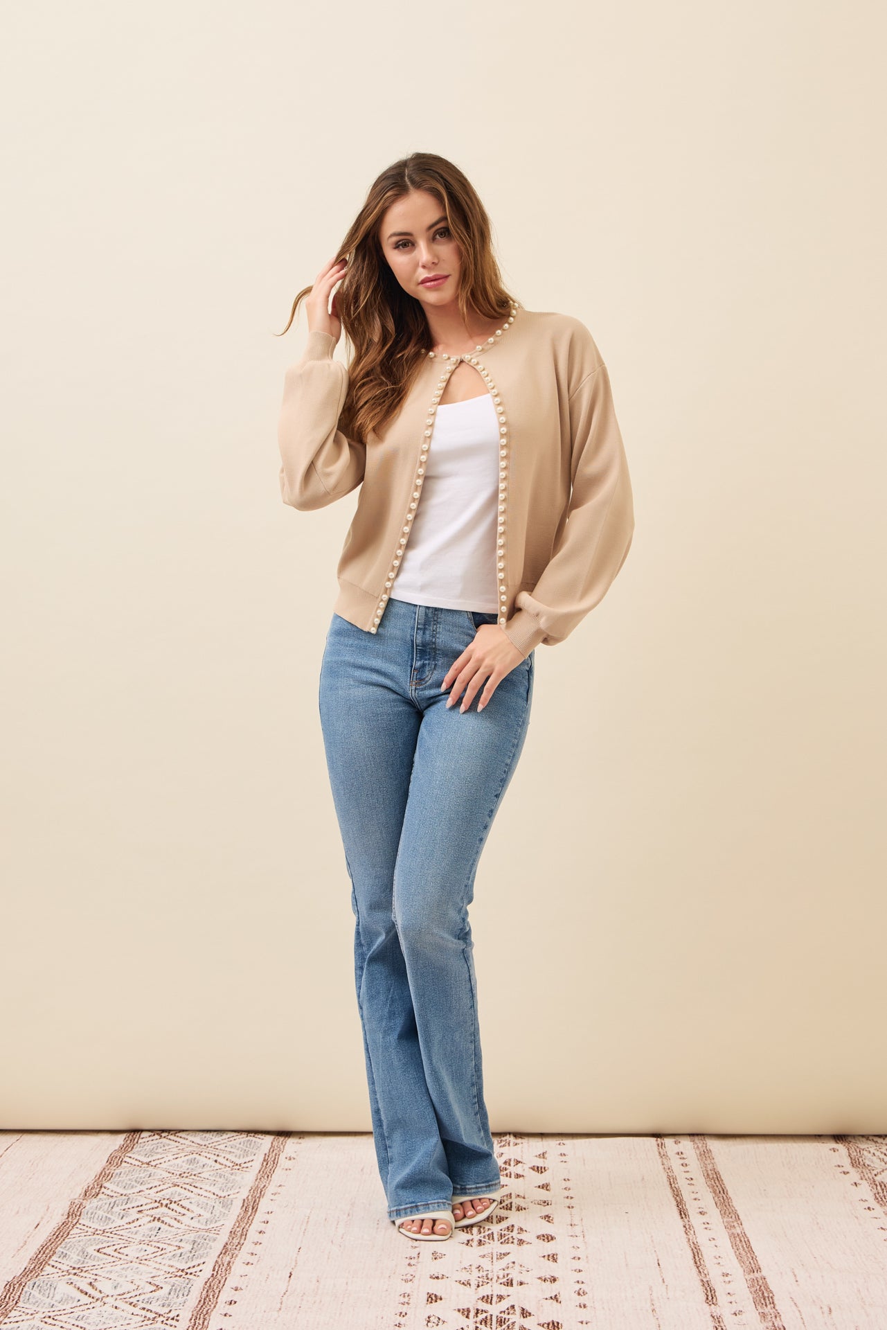 Best Behavior Pearl Embellished Cardigan