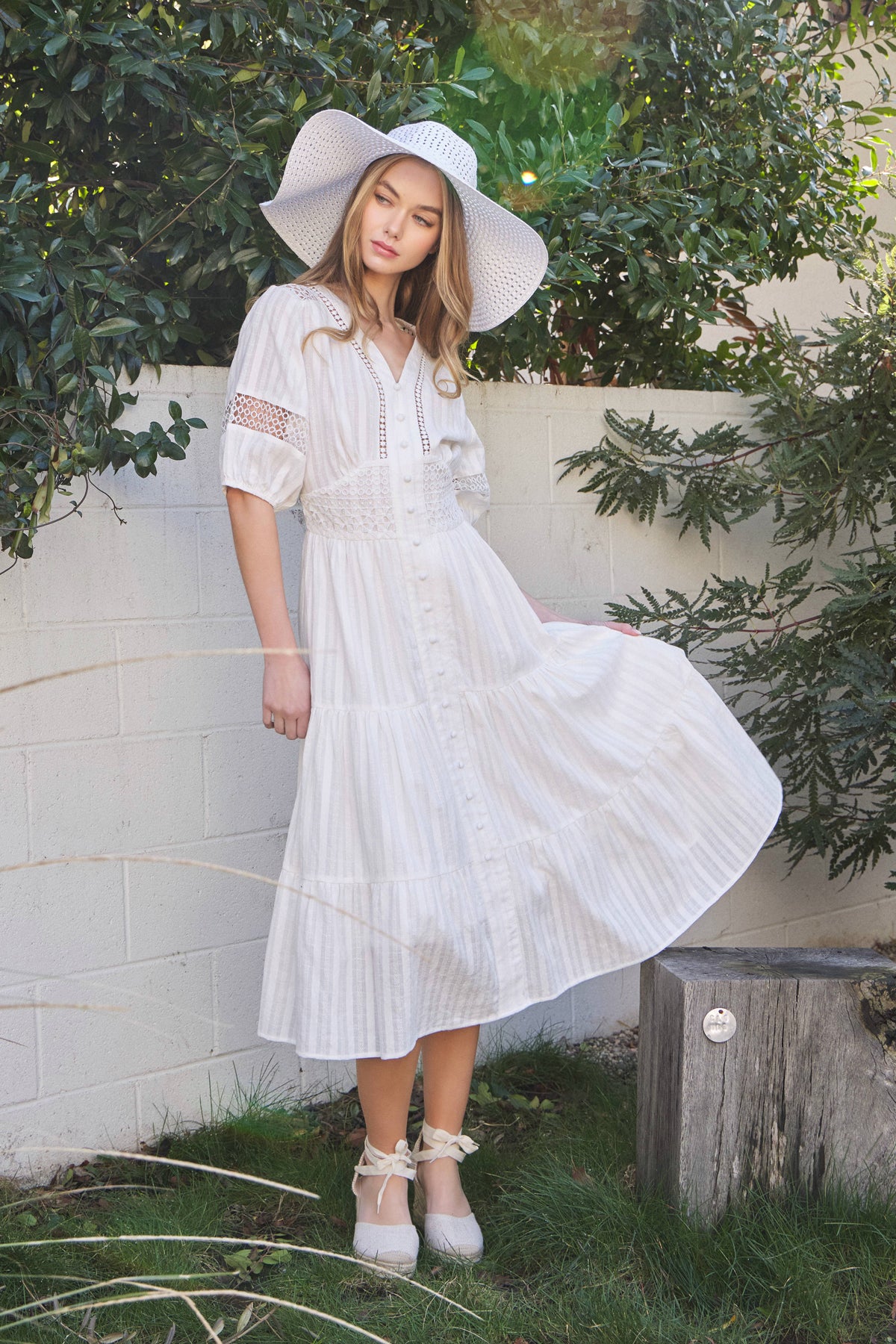 Boho Breeze Woven Short Sleeve Tiered Midi Dress